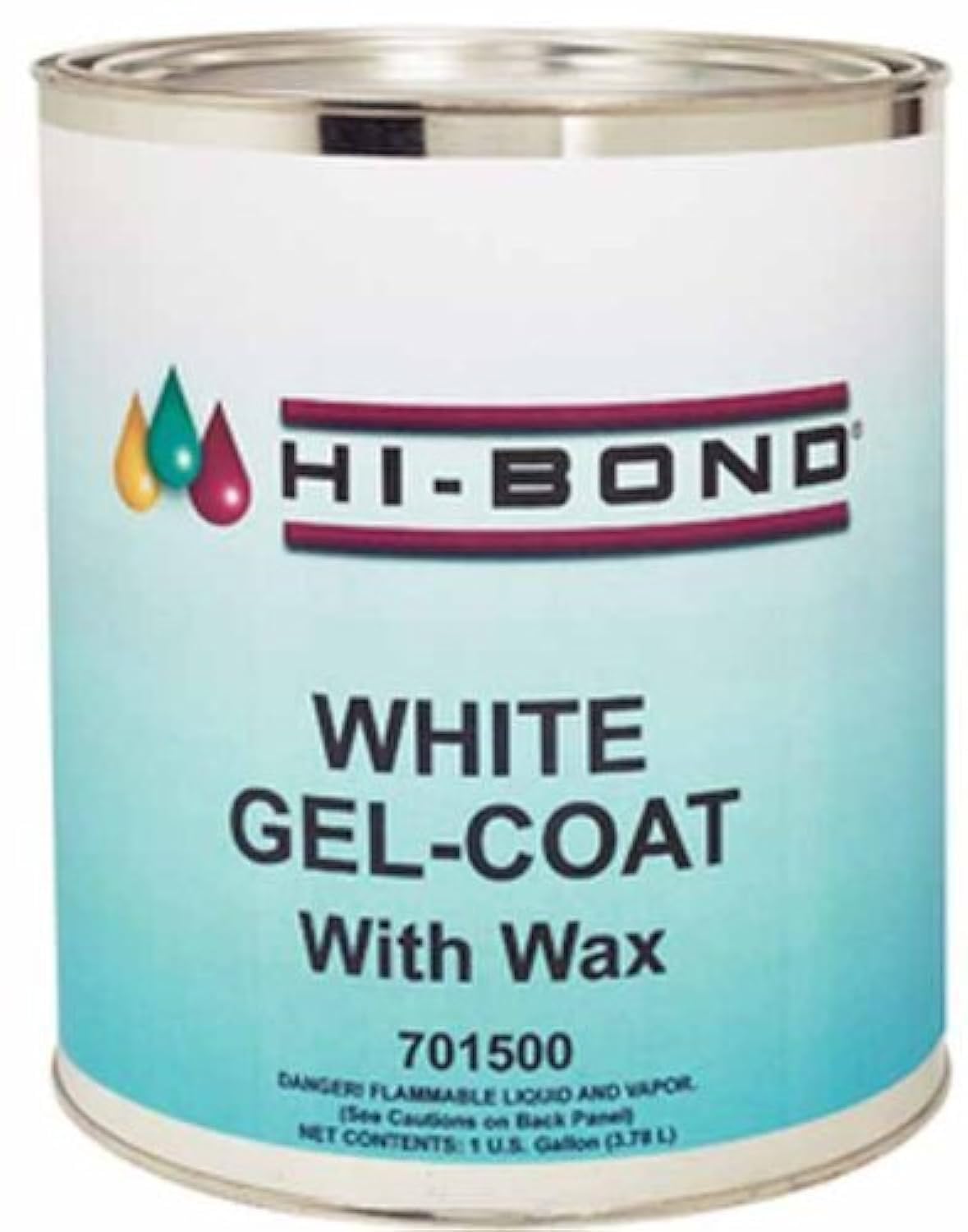 701500 White Gel Coat with Wax - 1 Gallon Fiberglass Repair Kit for Boats, Pools & Marine Applications - High Gloss Finish, UV Resistant, Waterproof Sealant