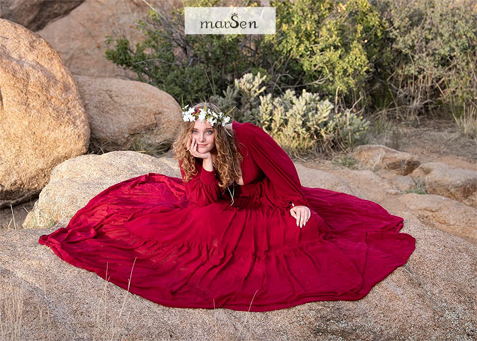 Elegant Long Sleeve Tulle Ball Gown Prom Dress - V-Neck Formal Evening Gown for Women in Dusty Rose (Size 4) | Perfect for Weddings, Galas & Special Occasions