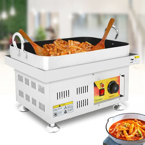 Electric Non-Stick Tteokbokki Maker Machine - 2.5KW 110V Commercial Rice Cake Cooker for Home & Restaurant - Perfect for Korean Spicy Rice Cakes, Stir-Fried Dishes & Asian Cuisine Preparation