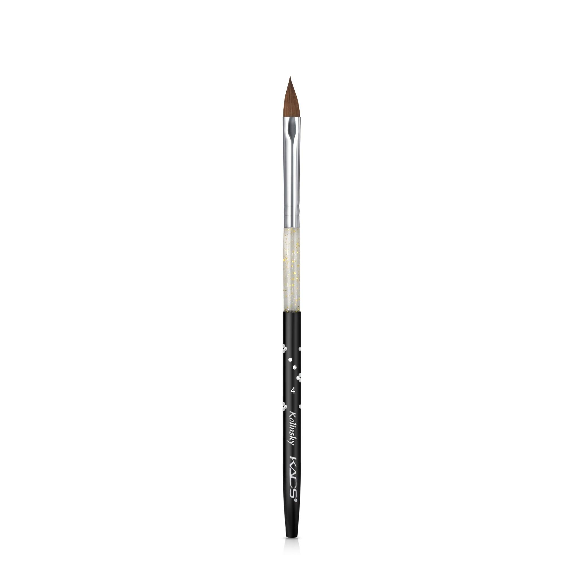 Premium Kolinsky Sable Acrylic Nail Brush - Size 4 Professional Nail Art Brush for Acrylic, Gel & Dip Powder Application - Perfect for Salon, Home Manicures & Nail Art Designs