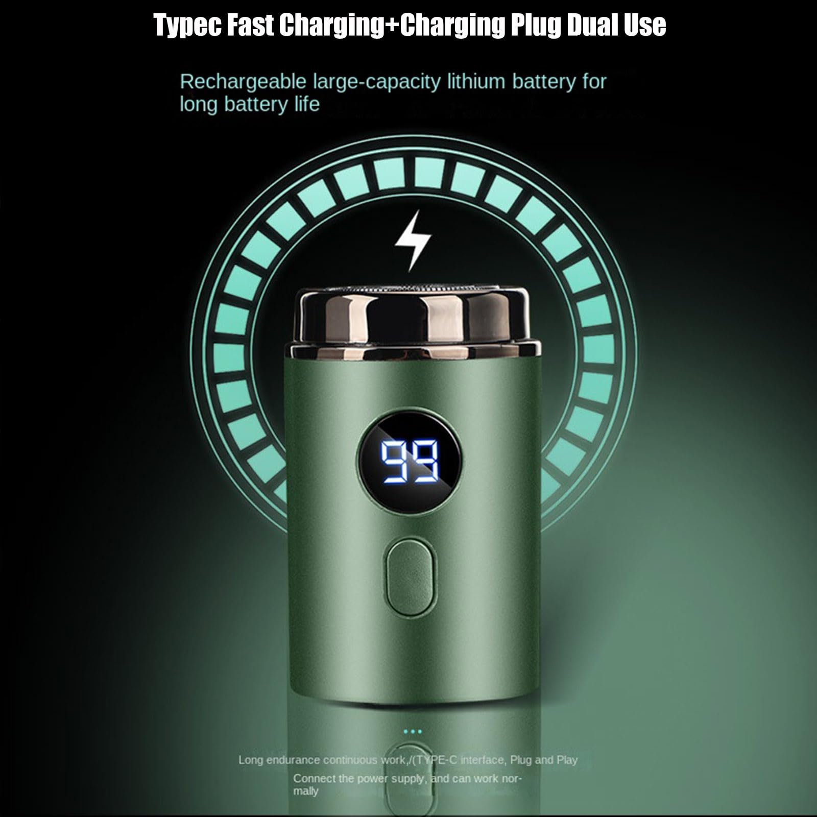 Vishopee Mini Portable Electric Shaver - USB Rechargeable, Waterproof, with Digital Display for Men & Women | Perfect for Travel, Gym, and Daily Grooming (#2)
