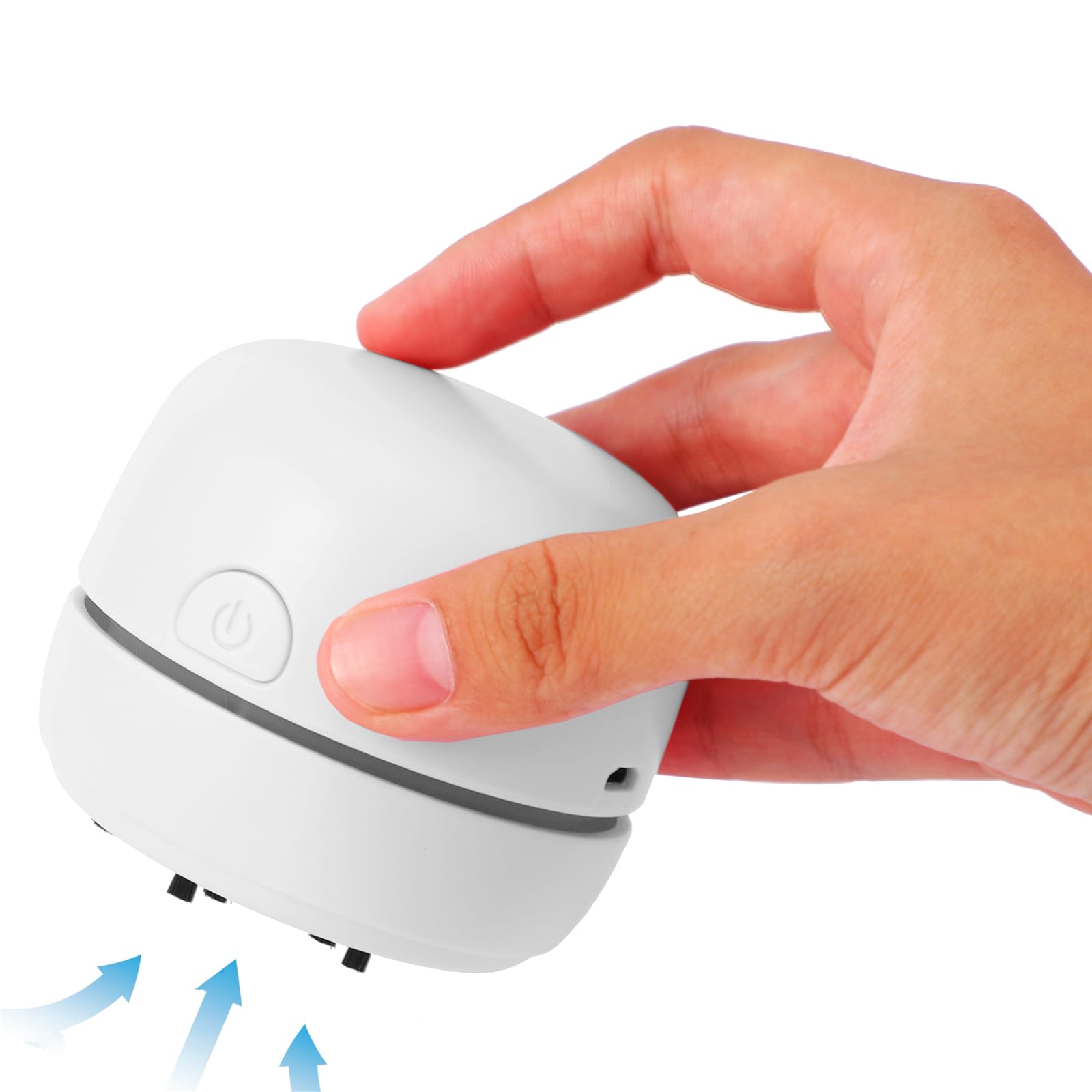 USB Rechargeable Mini Desktop Vacuum Cleaner with Detachable Nozzle & Brush - Portable Dust & Crumbs Cleaner for Home Office, Keyboard, Car, and Workspace Cleaning