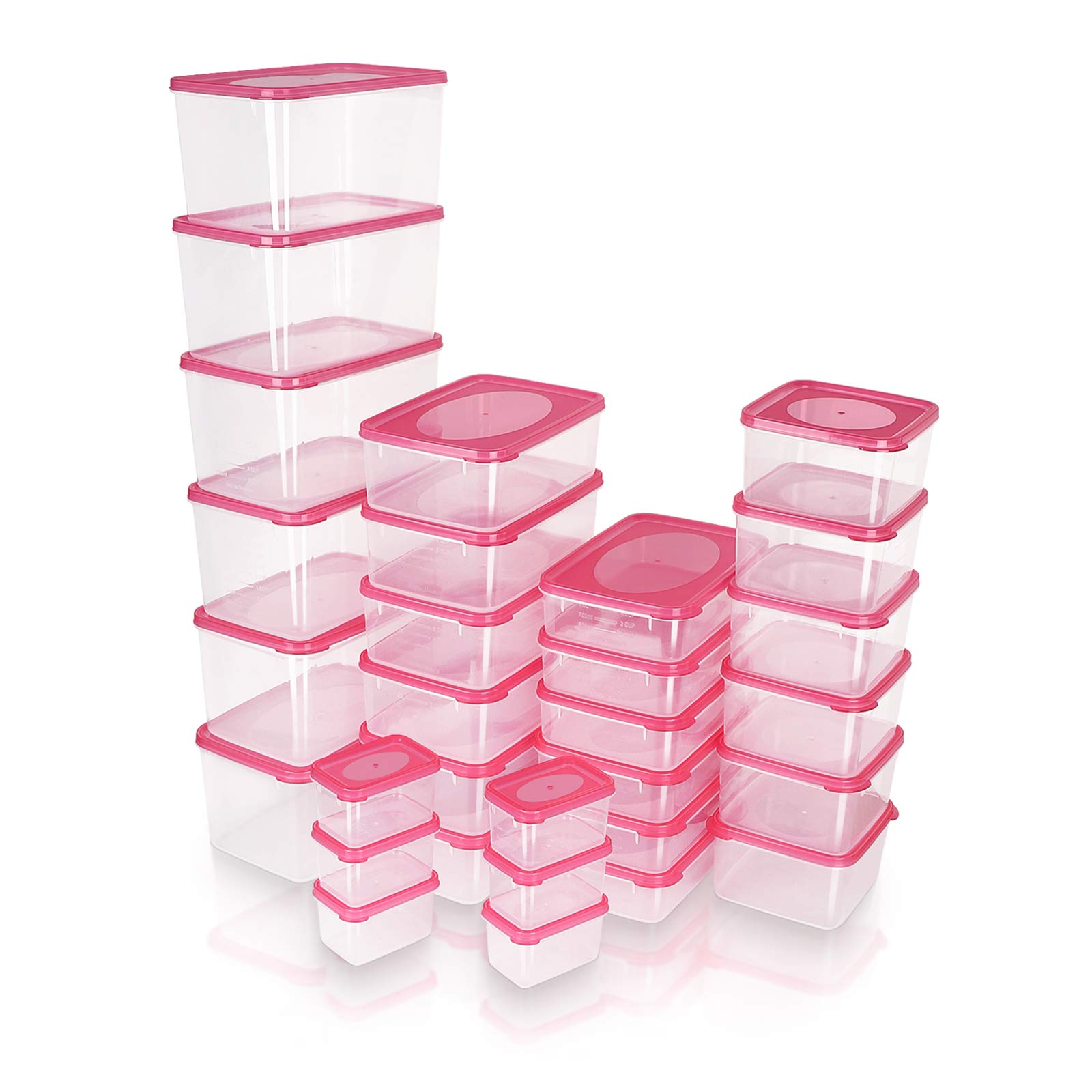 Tauno Easy Lock & Open Food Storage Containers Set - 30-Piece BPA-Free Plastic Kitchen Organizers with Lids | Microwave & Dishwasher Safe | 169 Cup Total Capacity | Perfect for Meal Prep, Leftovers & Pantry Organization