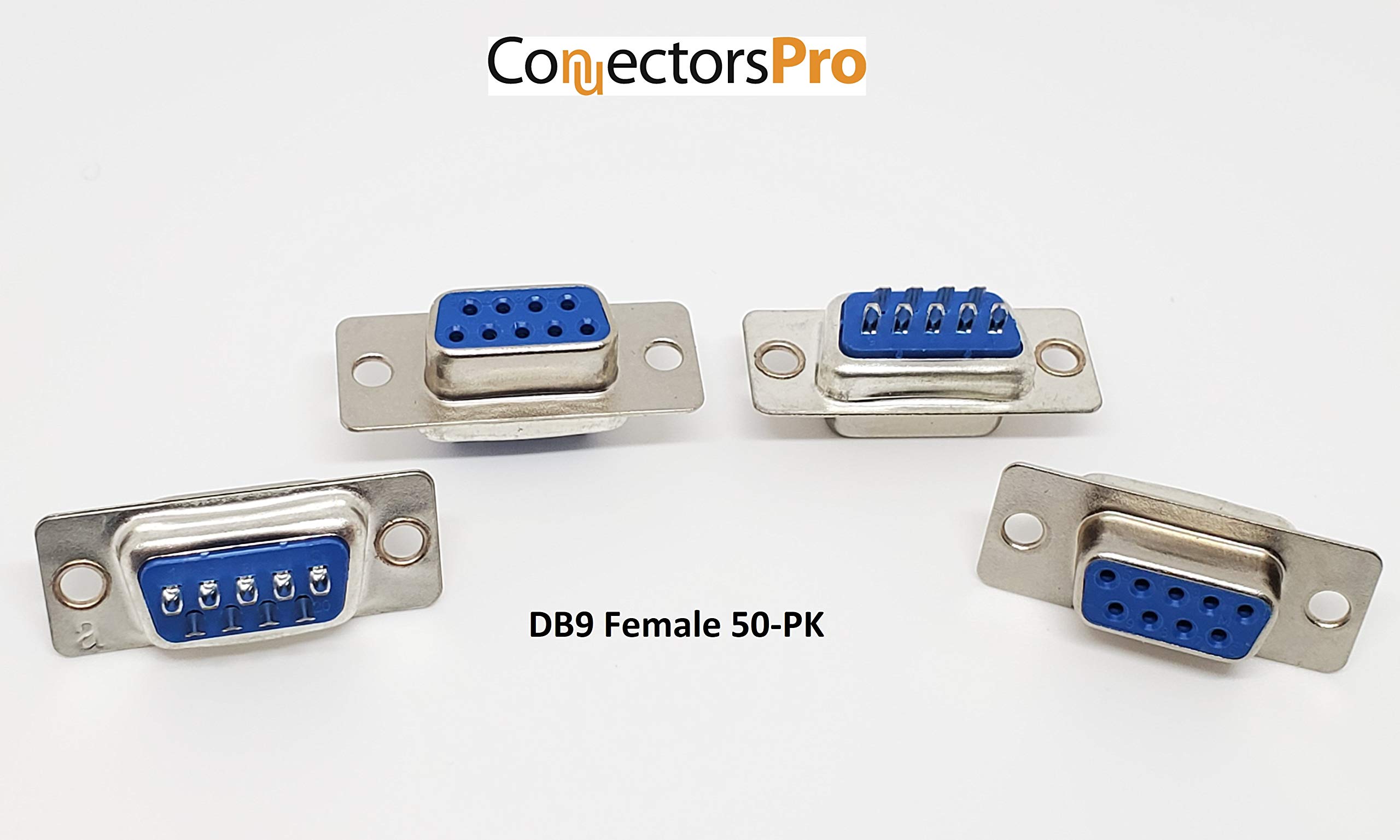 DB9 Female D-Sub Solder Connector 50-Pack for PC Accessories & DIY Projects