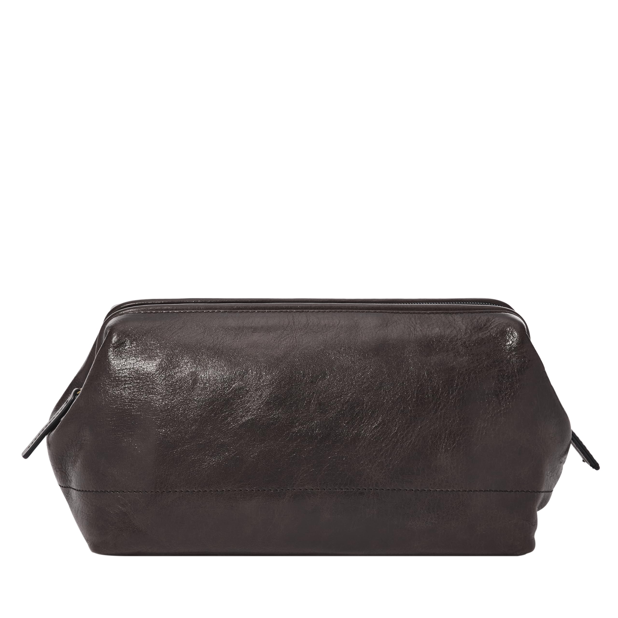 Fossil Genuine Leather Travel Toiletry Bag for Men - Premium Shaving Dopp Kit with Multiple Pockets, Black (Model MLG0724001) - Perfect for Business Trips, Gym, Camping & Weekend Getaways