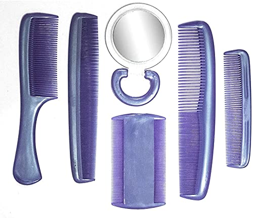 LEYSIN Professional Hair Comb Set with Mirror - Salon Styling Accessories for Men & Women - Detangling & Styling Tools - Perfect for Home, Salon & Travel (Pack of 1, Multi-Color)