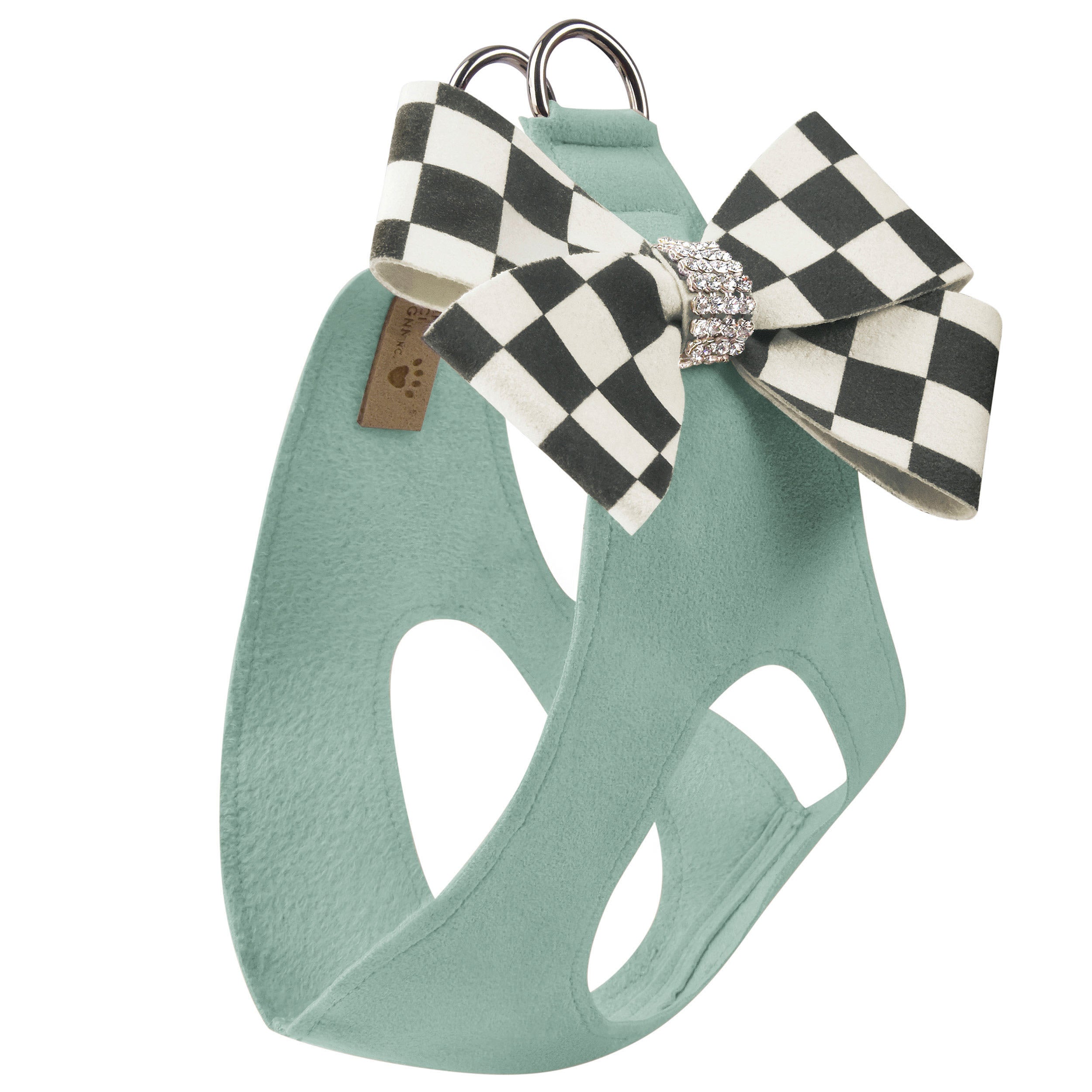 Windsor Check Nouveau Bow Step-In Dog Harness in Pretty Pastels - Perfect for Small Dogs, Puppies & Fashionable Pet Outfits