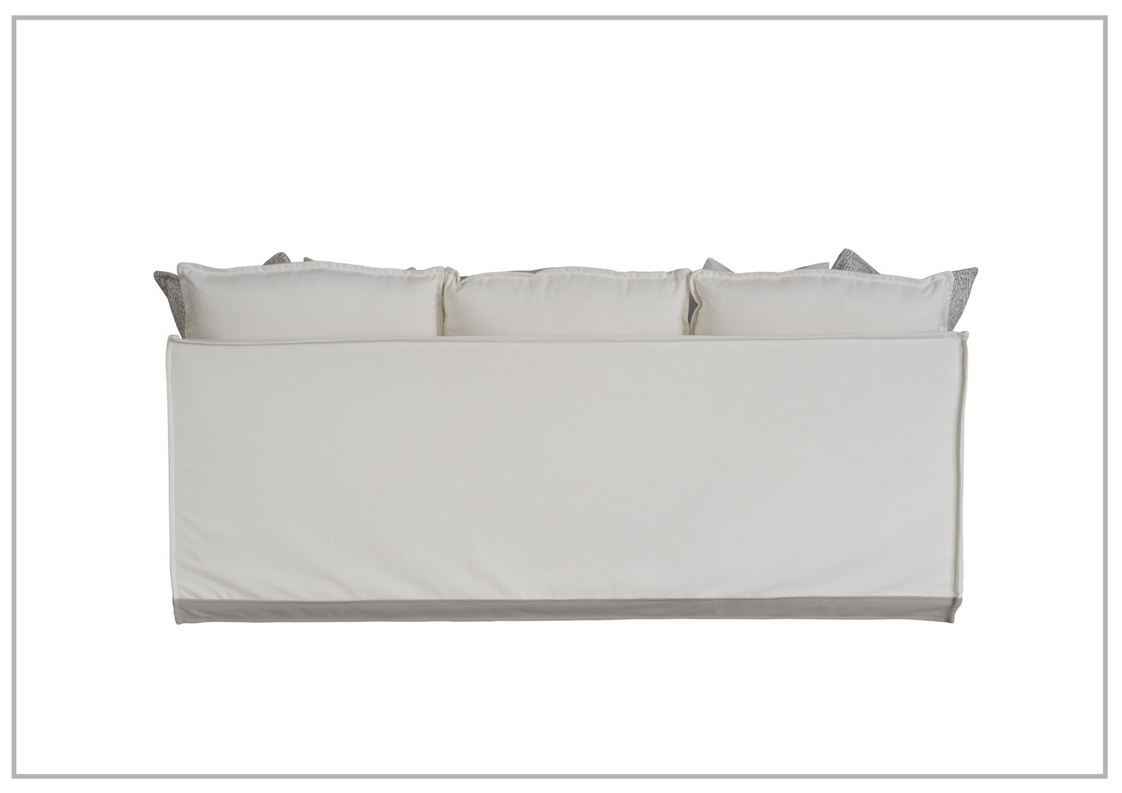 Universal White Fabric Sofa with Pillows - Siesta Key Stationary Couch for Living Room, Lounge & Home Decor