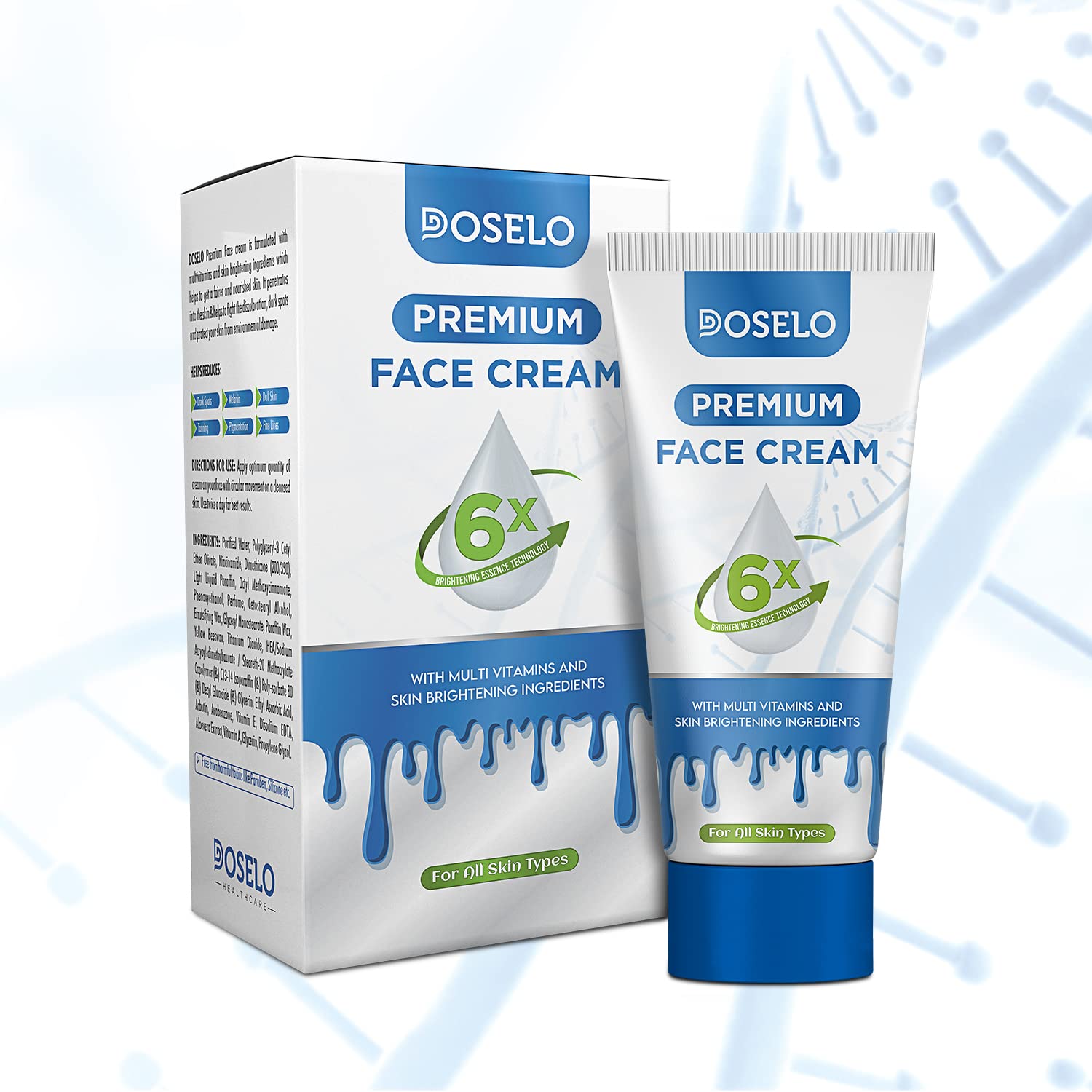 DOSELO Premium Face Cream for All Skin Types - Hydrating & Anti-Aging Moisturizer for Dry, Oily & Sensitive Skin | Day & Night Skincare Routine