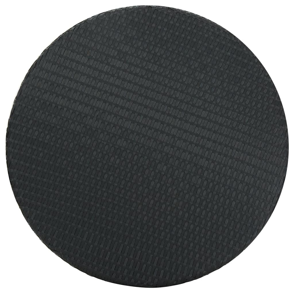 Modern Black Patio Dining Table - Durable & Lightweight Poly Rattan Material, Easy to Clean, Indoor/Outdoor Use, 29.7