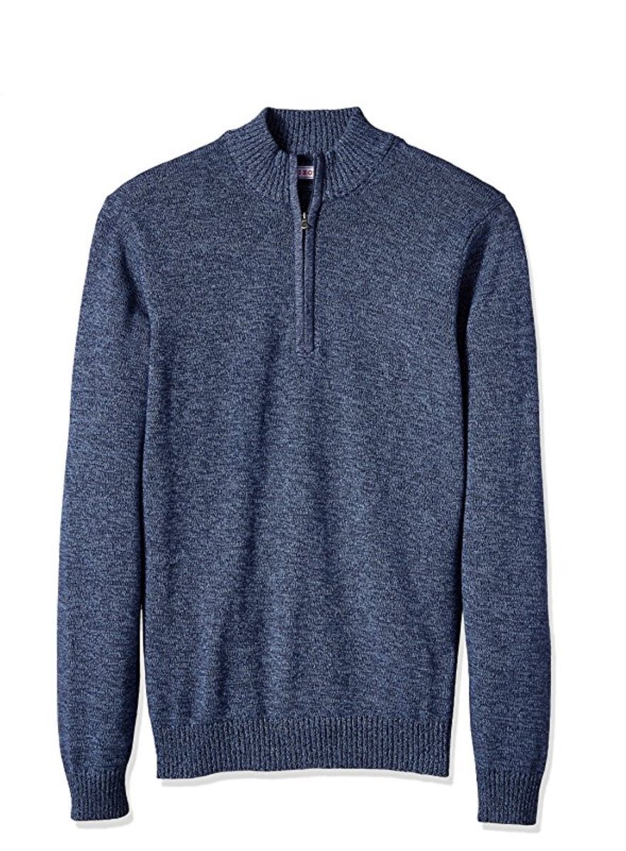 IZOD Men's Big & Tall Saltwater Marled Waffle 1/4 Zip Pullover Sweater - Comfortable Casual Wear for Cool Weather & Outdoor Activities
