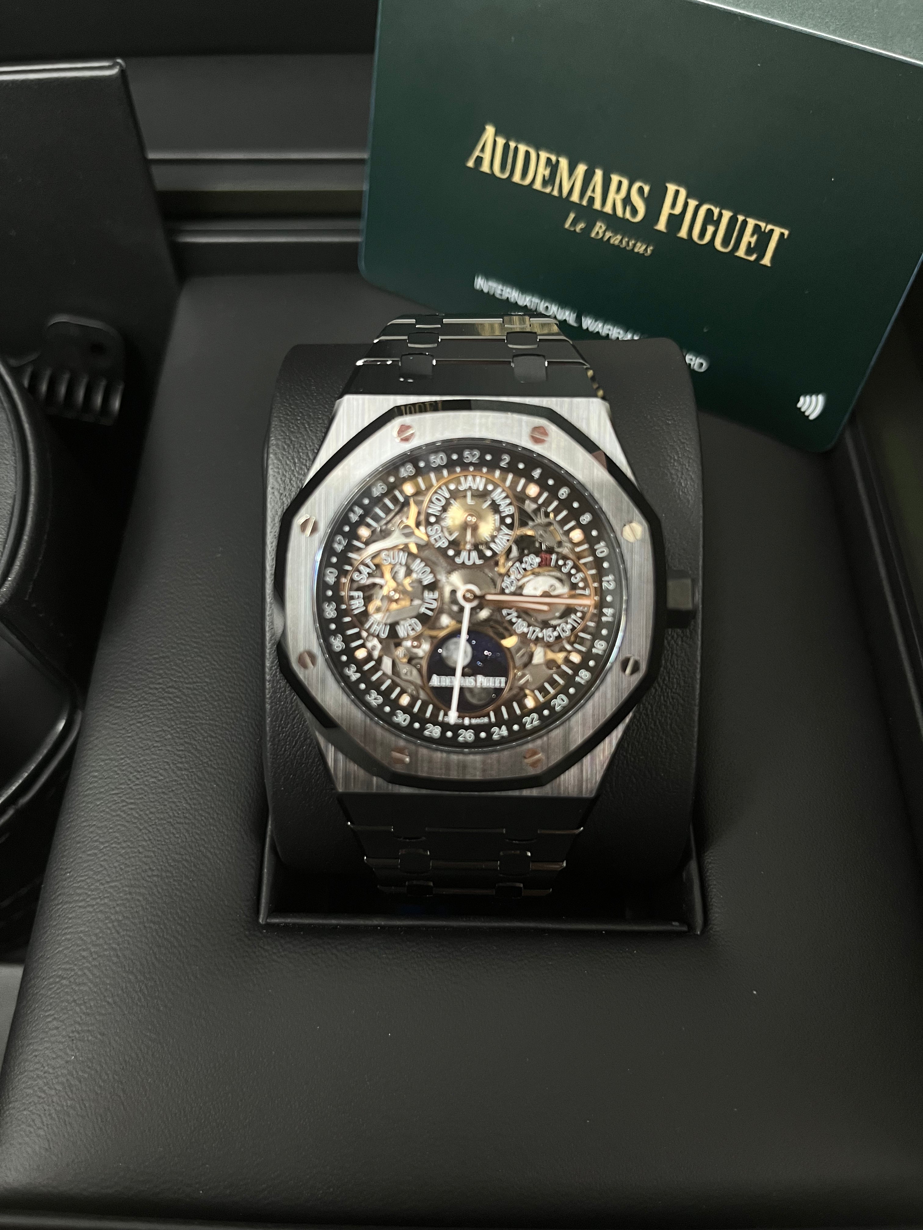 Audemars Piguet Royal Oak Perpetual Calendar Openworked Skeleton Watch Ref# 26585CE.OO.1225CE.01 - Luxury Swiss Automatic Men's Timepiece for Business, Gala & Collector's Showcase