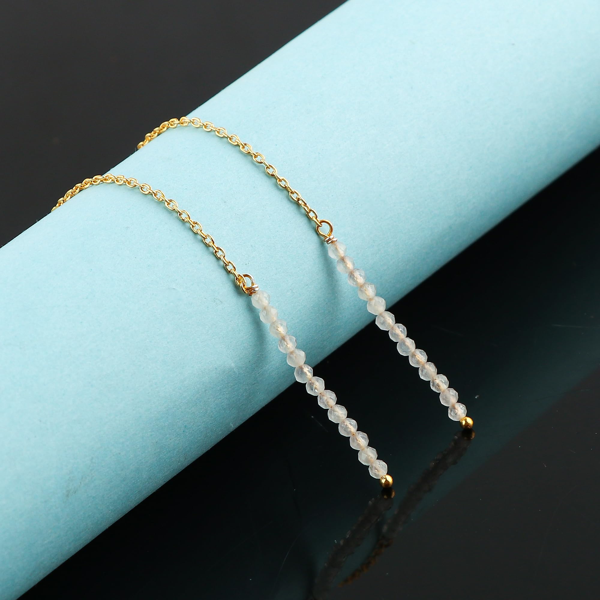 Natural Rose Quartz Earrings - Dainty Gold Plated Threader Earrings with Genuine Gemstone Beads | February Birthstone Jewelry | Valentine's Day Gift for Women, Girlfriend & Wife | Perfect for Date Nights, Weddings & Special Occasions