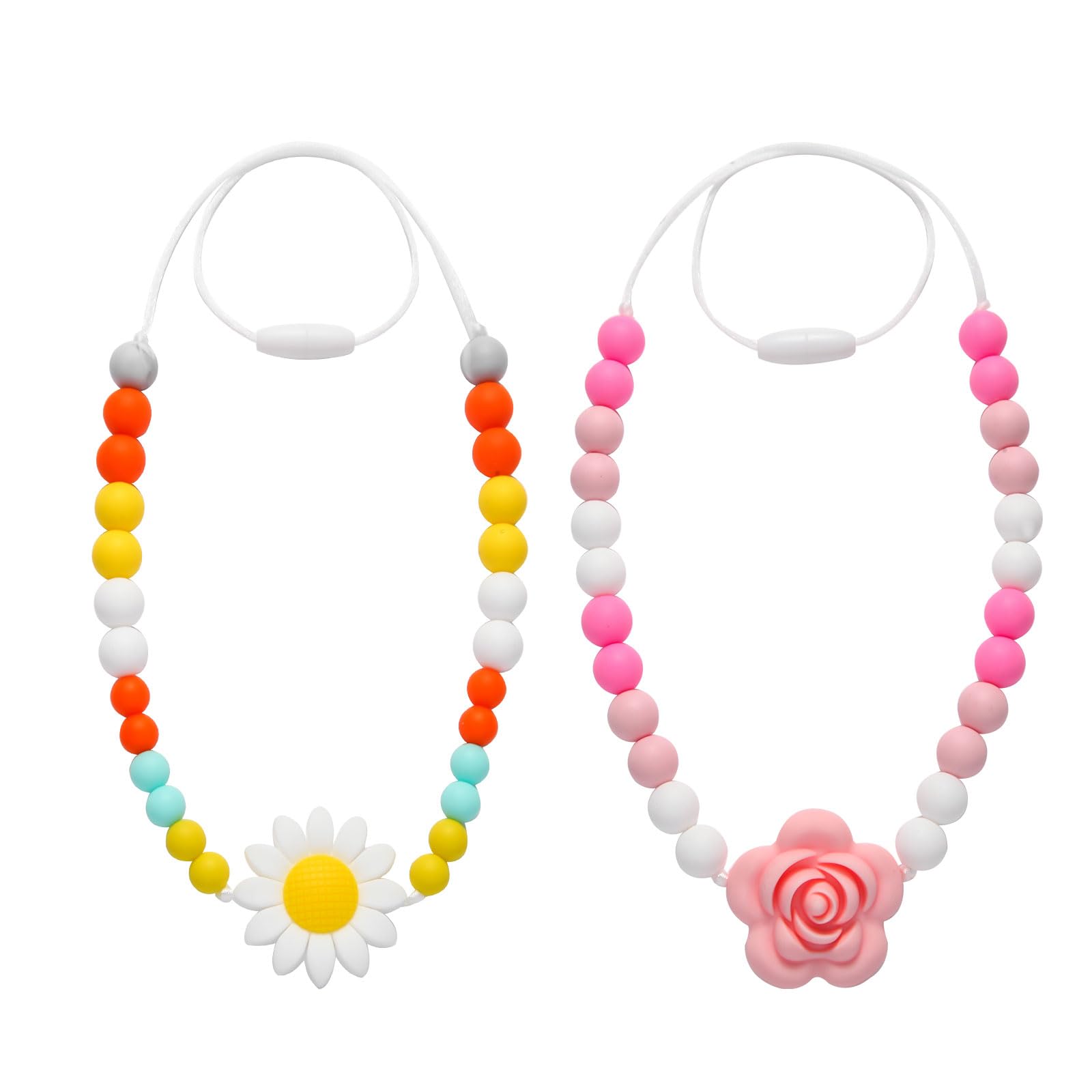 Sensory Chew Necklaces for Kids & Adults - BPA Free Chewable Jewelry for ADHD, Autism, Anxiety Relief - 2 Pack Oral Stimulation Fidget Toys - Perfect for Classroom, Travel, and Stress Management