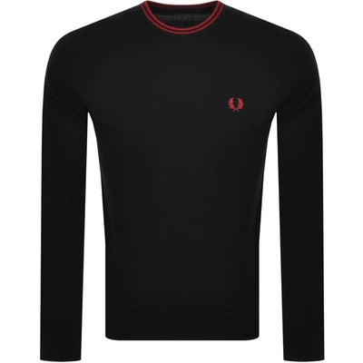 Classic Crew Neck Sweater for Men & Women - Soft Cotton Knit Pullover in Black & Blood Red | Casual Winter Wear, Office Outfit, Holiday Gift