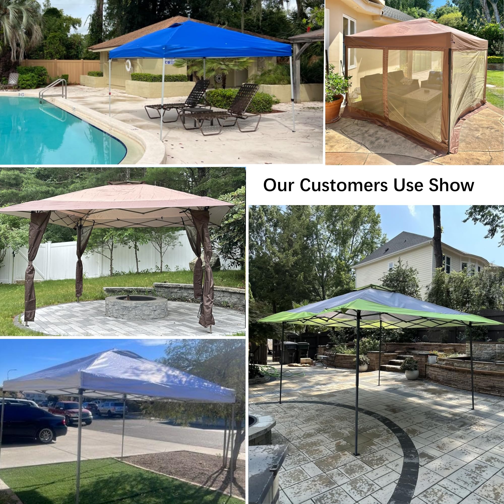 MFSTUDIO 10x10 Pop Up Canopy Tent - Waterproof Outdoor Gazebo with Sidewall, Portable Sun Shelter for Beach, Camping, Backyard Parties, Picnics & Tailgating - Light Blue Patio Canopy for Instant Shade & Rain Protection