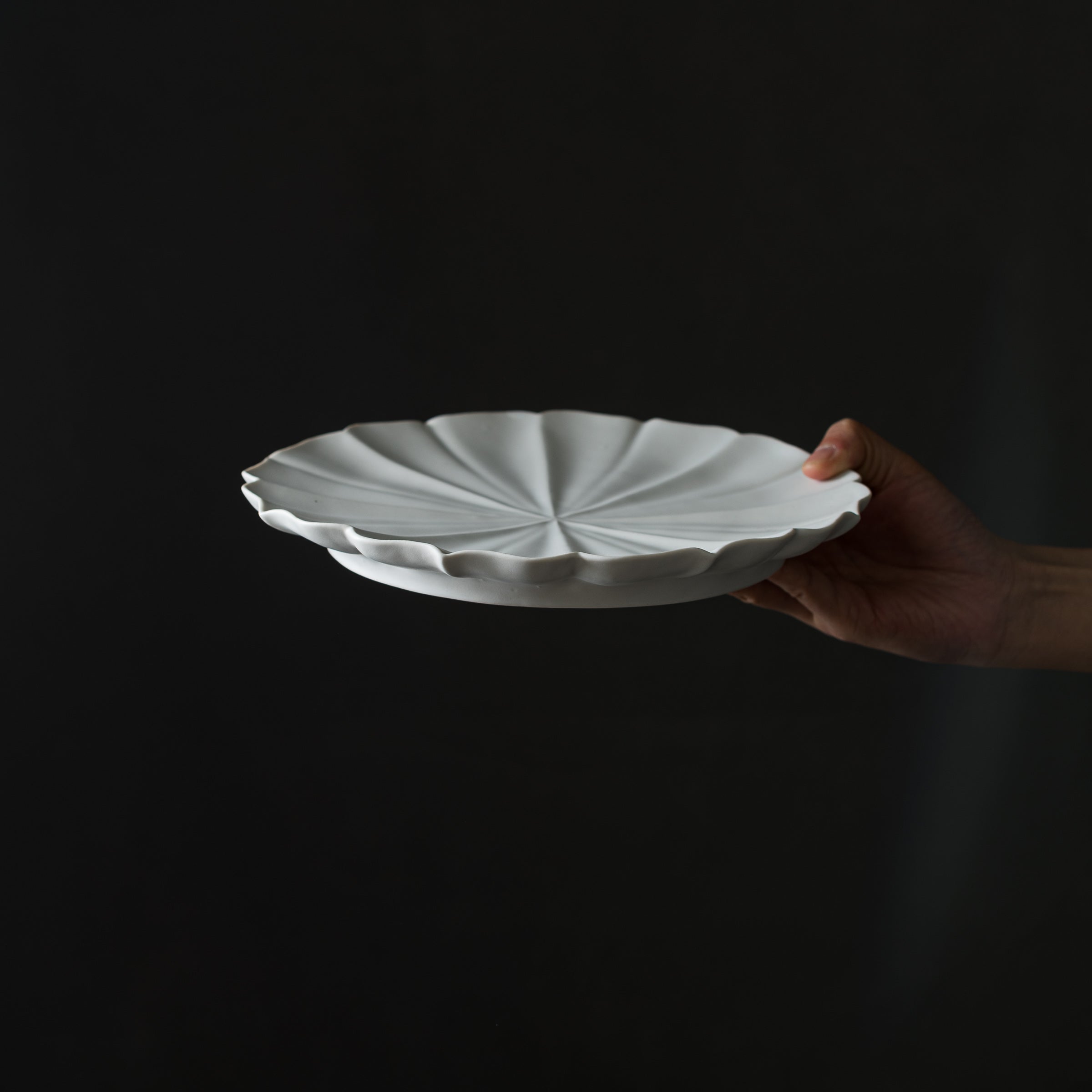 USUKIYAKI Ryoka Handmade Ceramic Plate Set - 2 Sizes (Small & Large) | Authentic Japanese Stoneware for Sushi, Sashimi & Home Decor