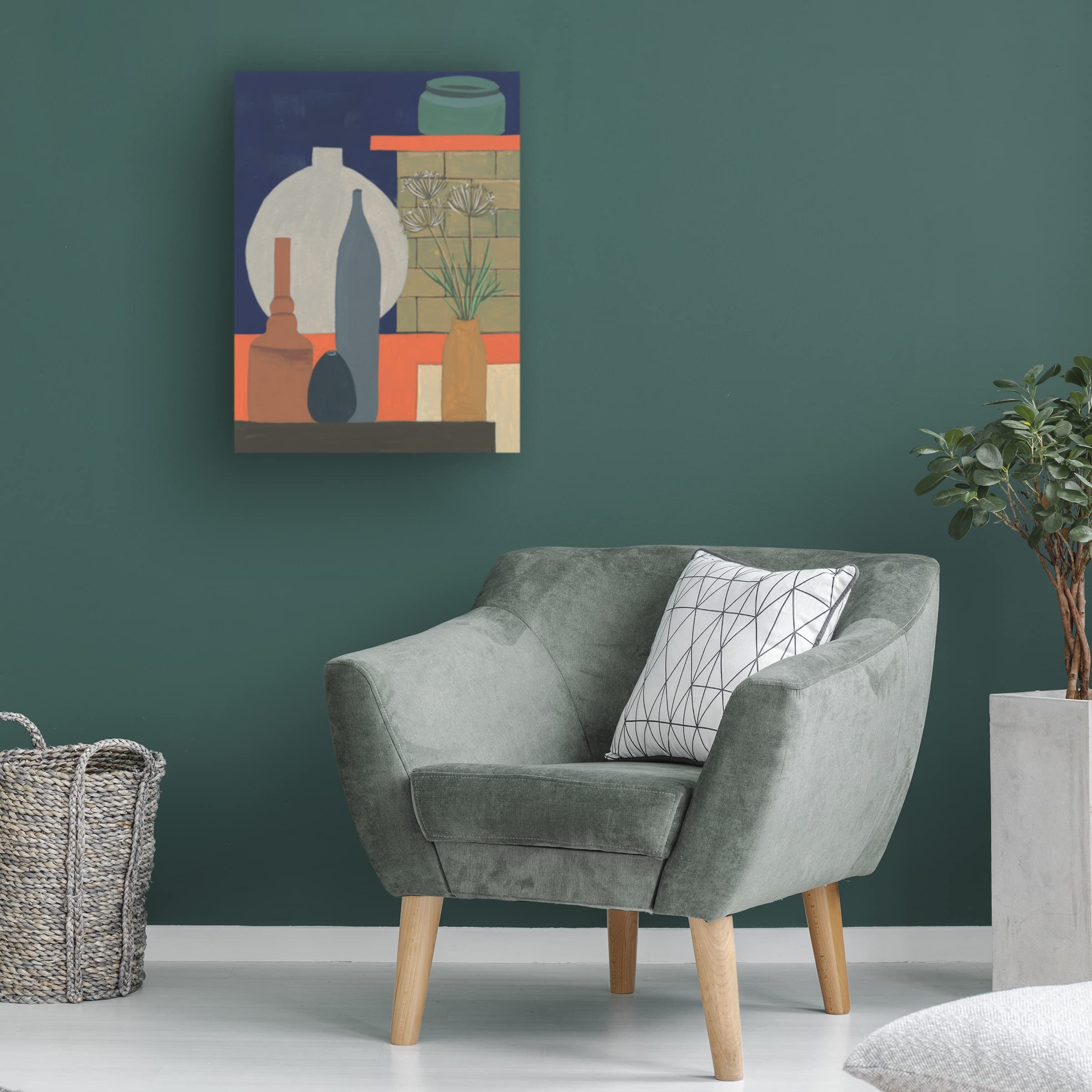Trademark Fine Art 'Vases on a Shelf IV' Canvas Wall Art Print by Melissa Wang - Perfect for Living Room, Bedroom & Office Decor