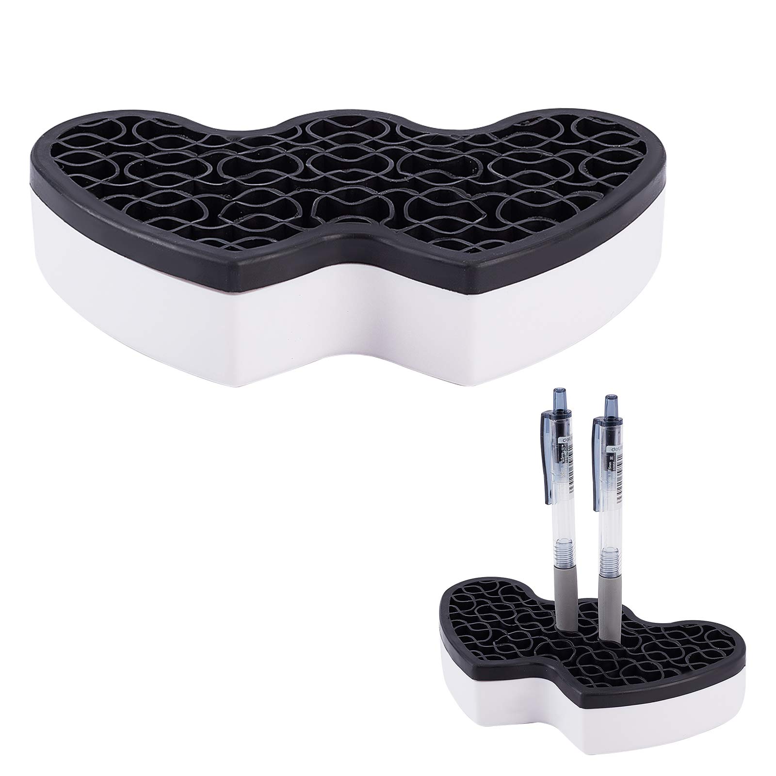GORGECRAFT Silicone Makeup Brush Holder & Pen Organizer - Multipurpose Desktop Storage for Cosmetics, Painting Supplies, Office Accessories | Perfect for Vanity, Desk, and Travel (Black)