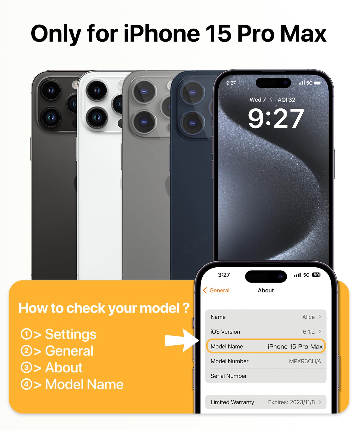 Andobil Magnetic iPhone 15 Pro Max Case with 360° Ring Stand - Magsafe Compatible, Military-Grade Drop Protection, Ultra Slim & Lightweight (6.7 Inch, Natural Titanium) - Perfect for Work, Travel & Everyday Use