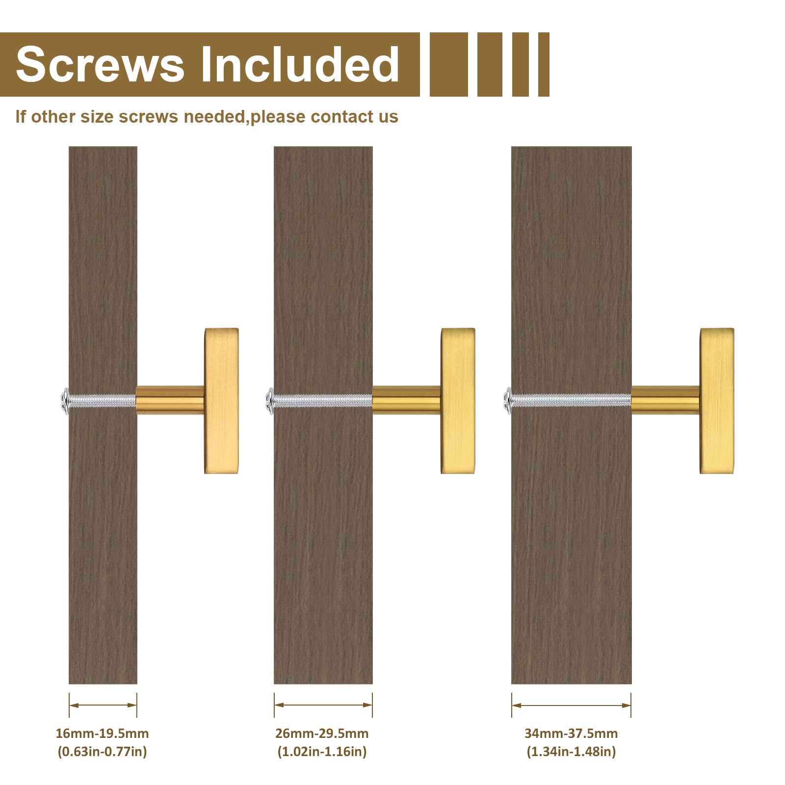 25 Pack Gold 2 Inch (50mm) Square T Bar Cabinet Handles - Kitchen & Bathroom Drawer Pulls for Furniture Hardware | Durable & Stylish Cabinet Knobs for Home Renovation & DIY Projects