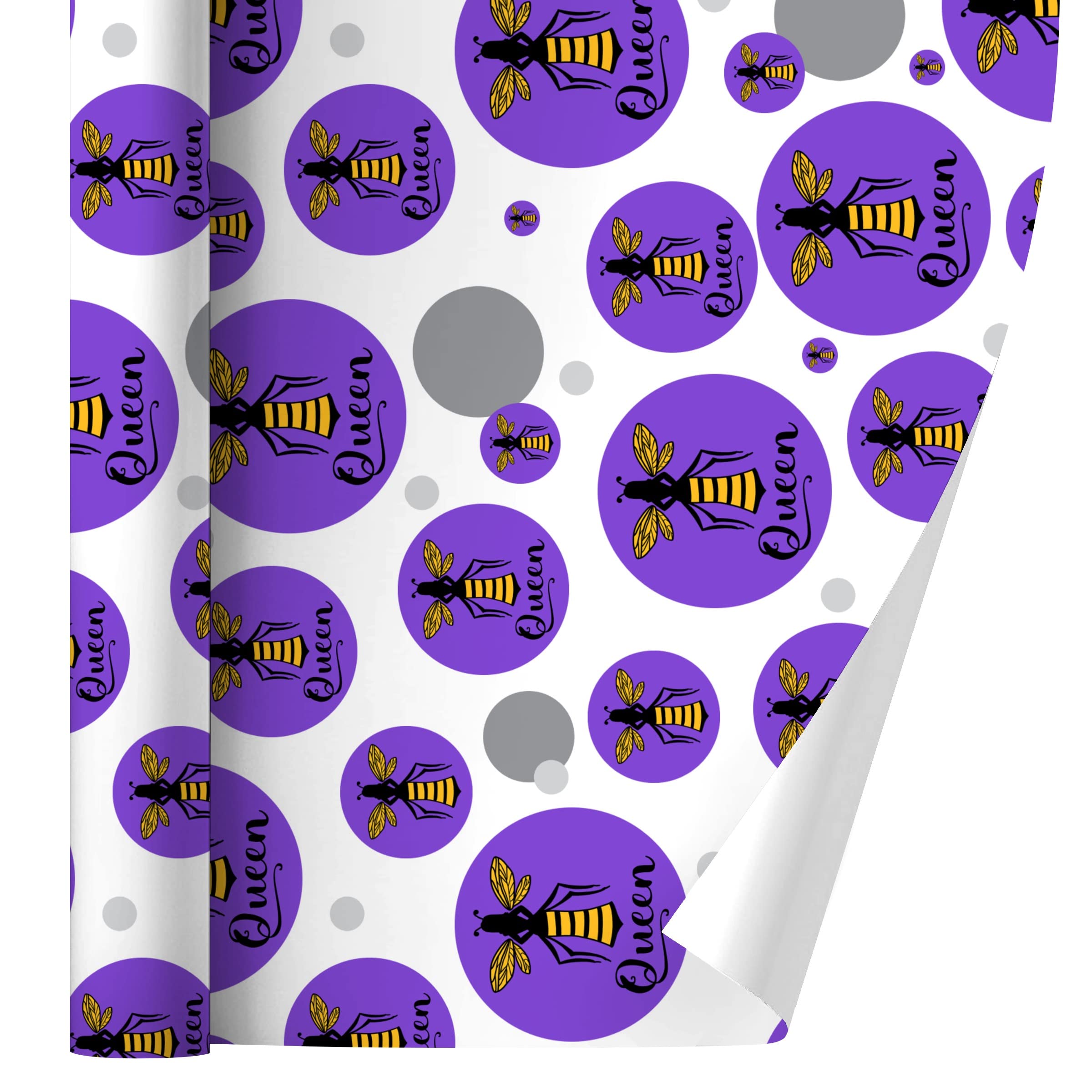Queen Bee Gift Wrap Wrapping Paper Roll - 15