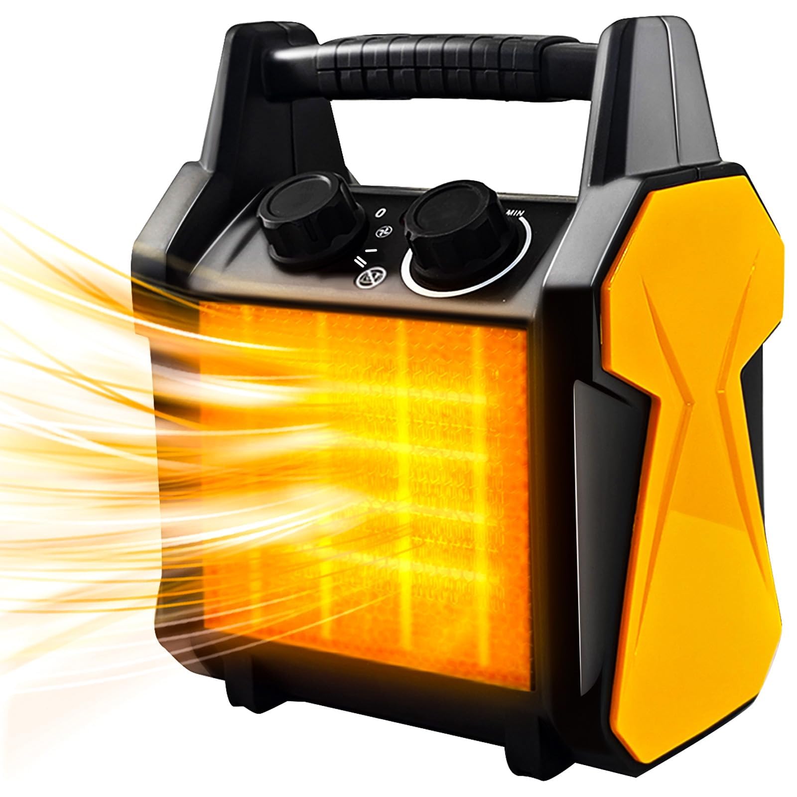 Tectake 1500W Portable Outdoor Patio Heater with PTC Ceramic Technology - Electric Space Heater for Garage, Greenhouse & Shop Use - Overheat & Tip-Over Protection - Ideal for Indoor/Outdoor Heating in Winter