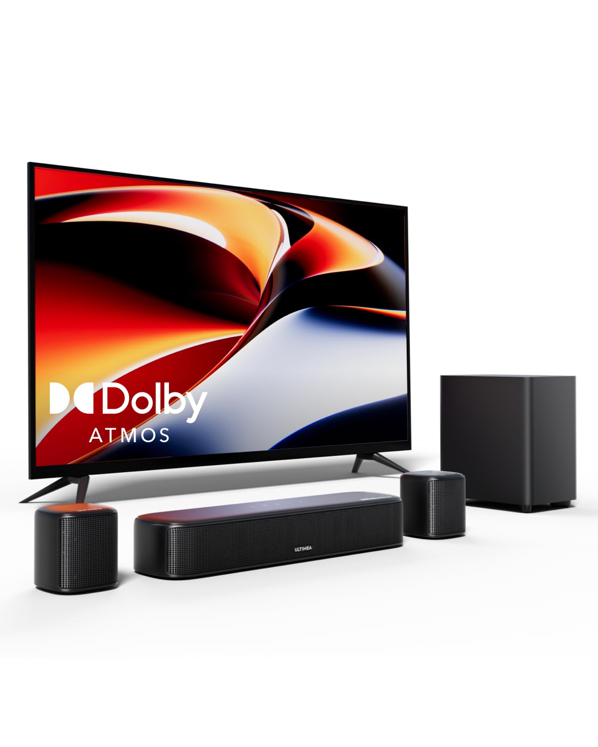 ULTIMEA Aura A50 Pro 5.1ch Dolby Atmos Soundbar with Wireless Subwoofer & Surround Speakers - HDMI eARC/Optical/AUX/BT Connectivity for Home Theater & TV Audio | Perfect for Movie Nights, Gaming & Music Streaming