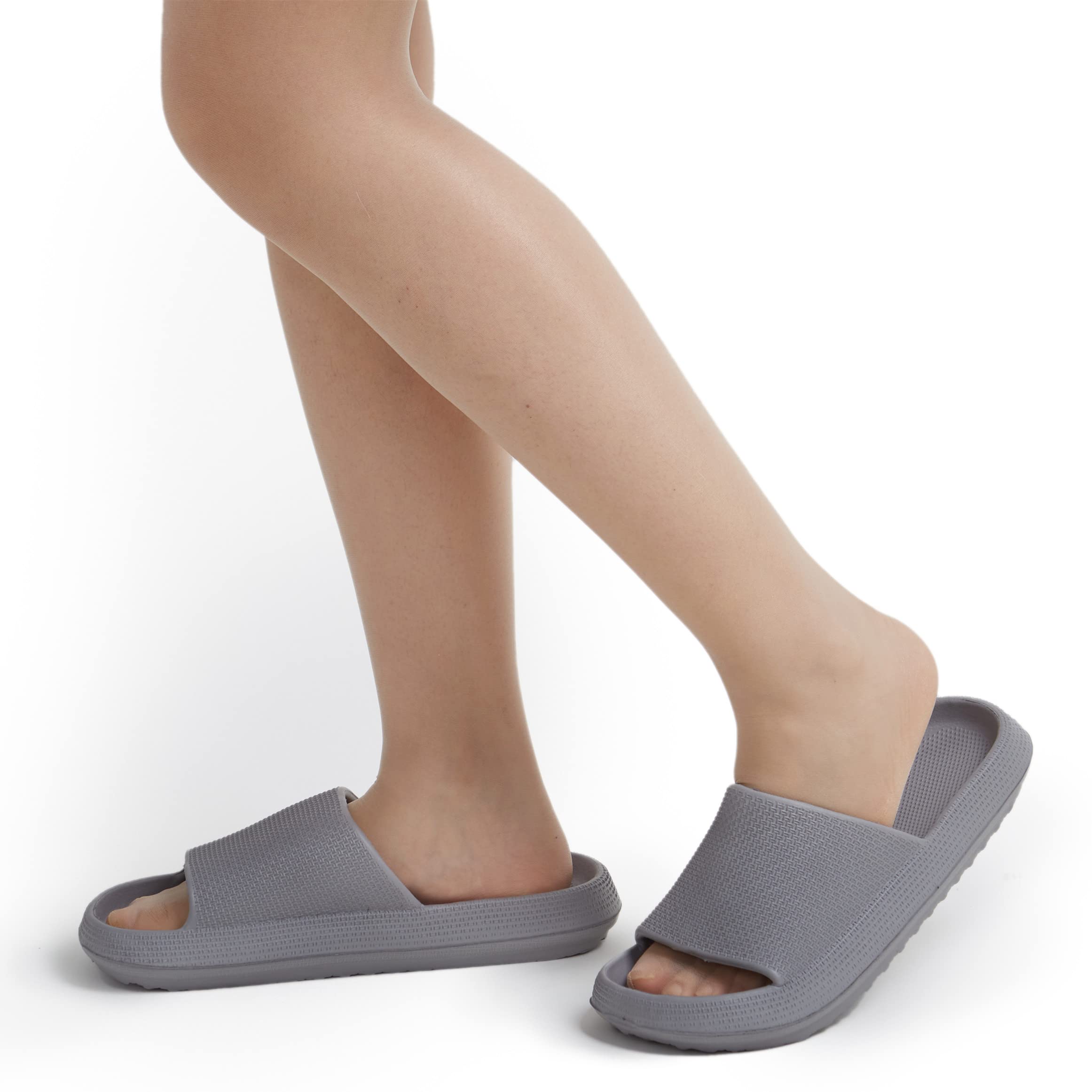 BING RUI CO Cloud Slides for Women and Men - Ultra Soft Pillow Slippers with Non-Slip Sole, Comfortable Bathroom and Shower Sandals, Thick Cushioned Footbed - Perfect for Home, Spa, Poolside and Beach Use