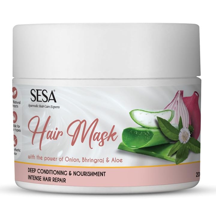 SESA Deep Conditioning Hair Mask - Intense Repair & Nourishment for Frizz-Free Soft Hair (200g) | Best for Damaged, Dry & Curly Hair Care at Home or Salon