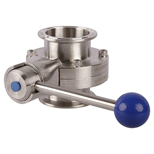 Stainless Steel SS304 2 Inch Tri Clamp Butterfly Valve with Silicone Seat & Pull Handle - Food Grade for Brewing, Dairy, and Pharmaceutical Industries - Glacier Tanks