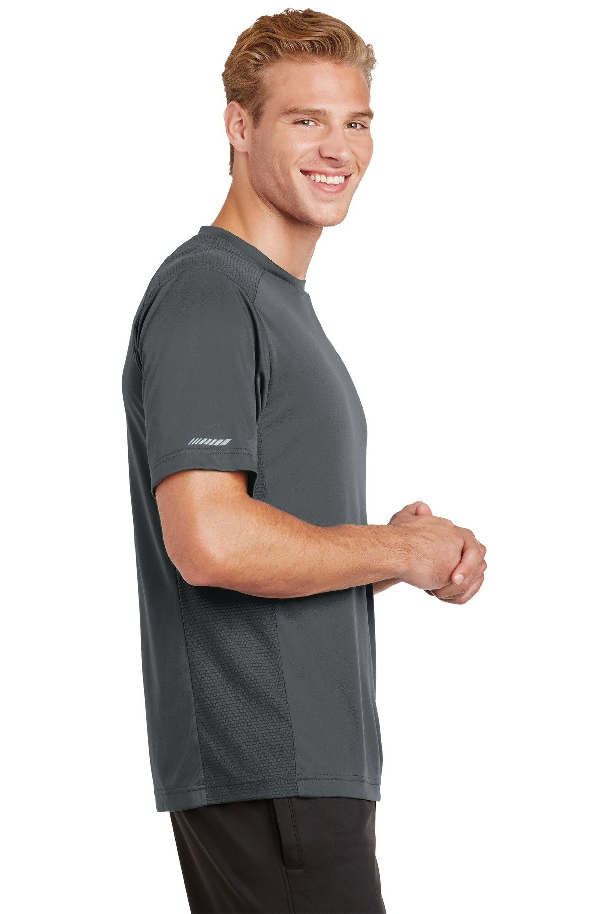 Sport Tek ST380 Elevate Performance T-Shirt for Men - Moisture Wicking Workout Tee in Iron Grey, Medium - Ideal for Gym, Running & Outdoor Activities