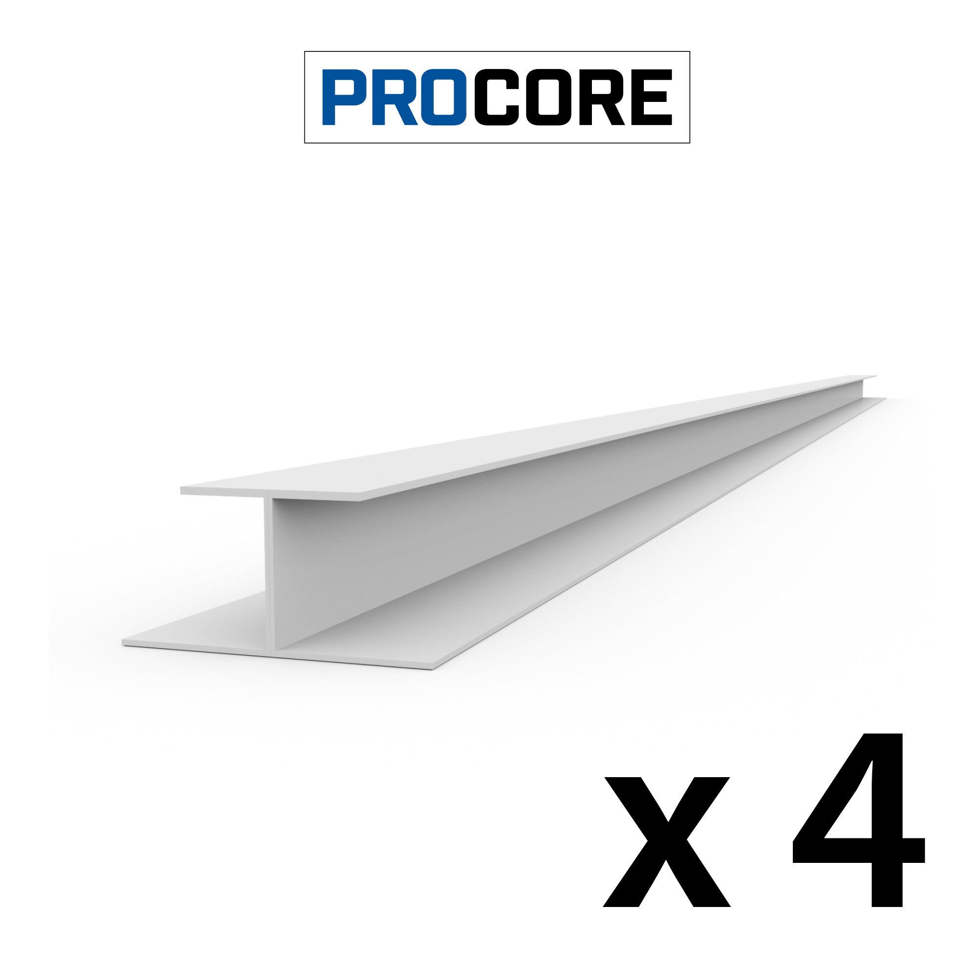 8 ft. PROCORE PVC H Trim Pack - Durable PVC Trim for Home Improvement & Construction Projects - Perfect for Window, Door & Wall Trim Installation