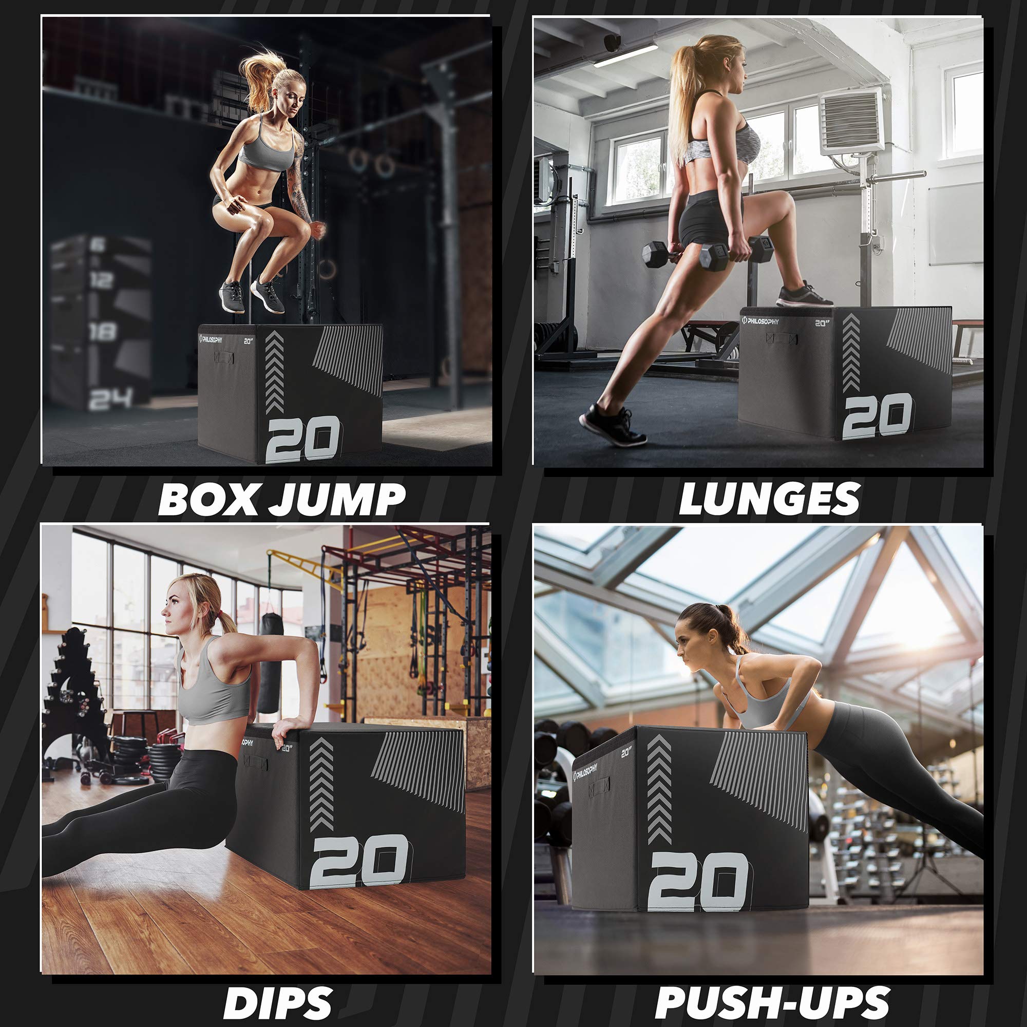 Premium Soft Foam Plyometric Jump Box - Adjustable Height Exercise Platform for CrossFit, HIIT & Home Workouts | Ideal for Strength Training, Agility Drills & Fitness Conditioning