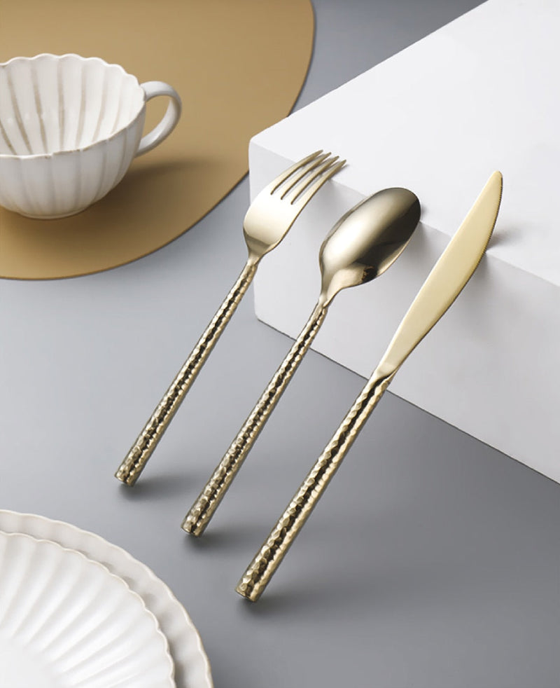 Premium 24-Piece Prosecco Flatware Set - Stainless Steel Silverware with Mirror Polish - Elegant Dining Utensils for Wedding, Party, and Formal Dinner Table Setting