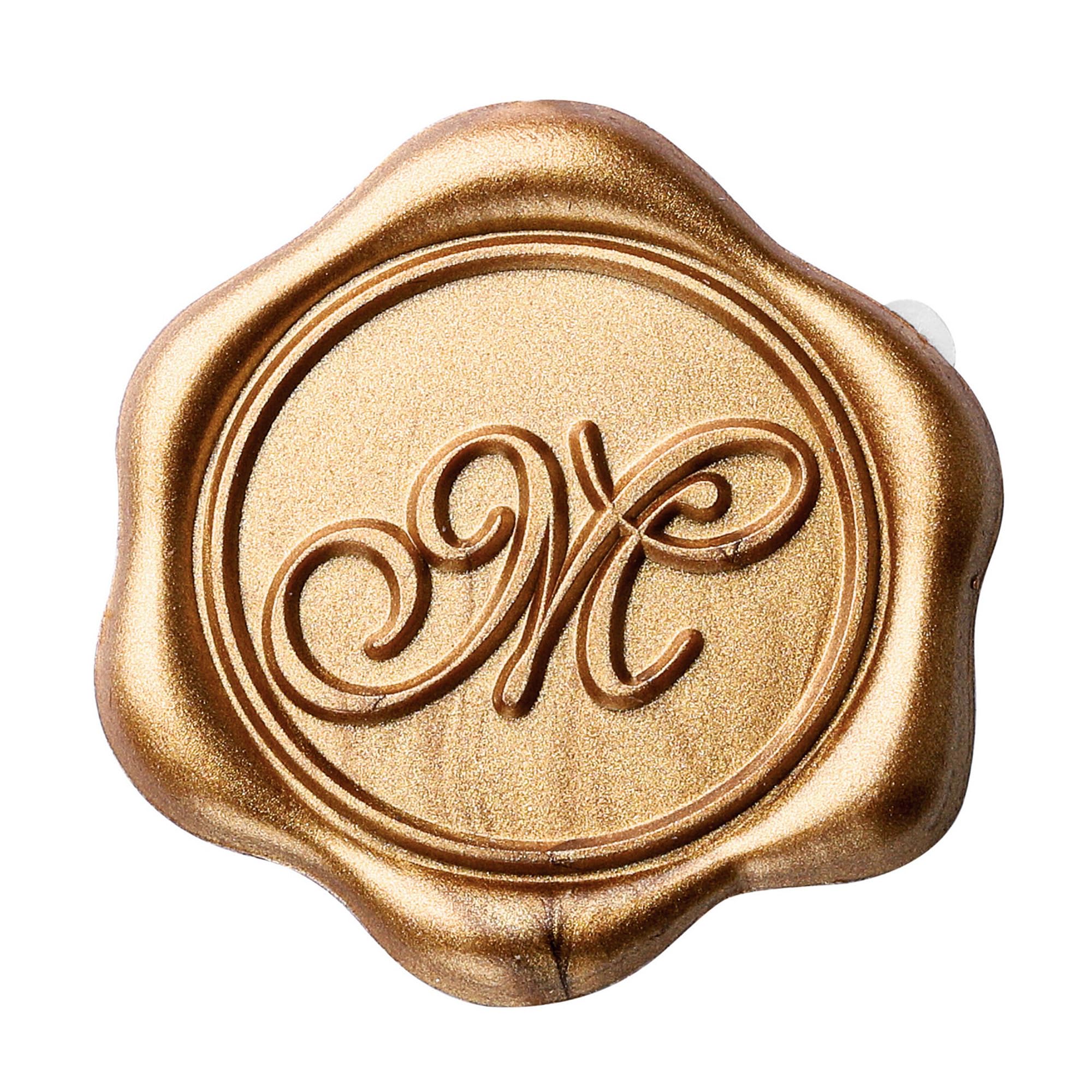 Yoption Initial Alphabet M Adhesive Wax Seal Stickers - 50 Pack Gold Letter Wax Seals for Envelopes, Wedding Invitations, Party Favors & Christmas Cards (Self-Adhesive, Elegant Gift Wrapping Supplies)