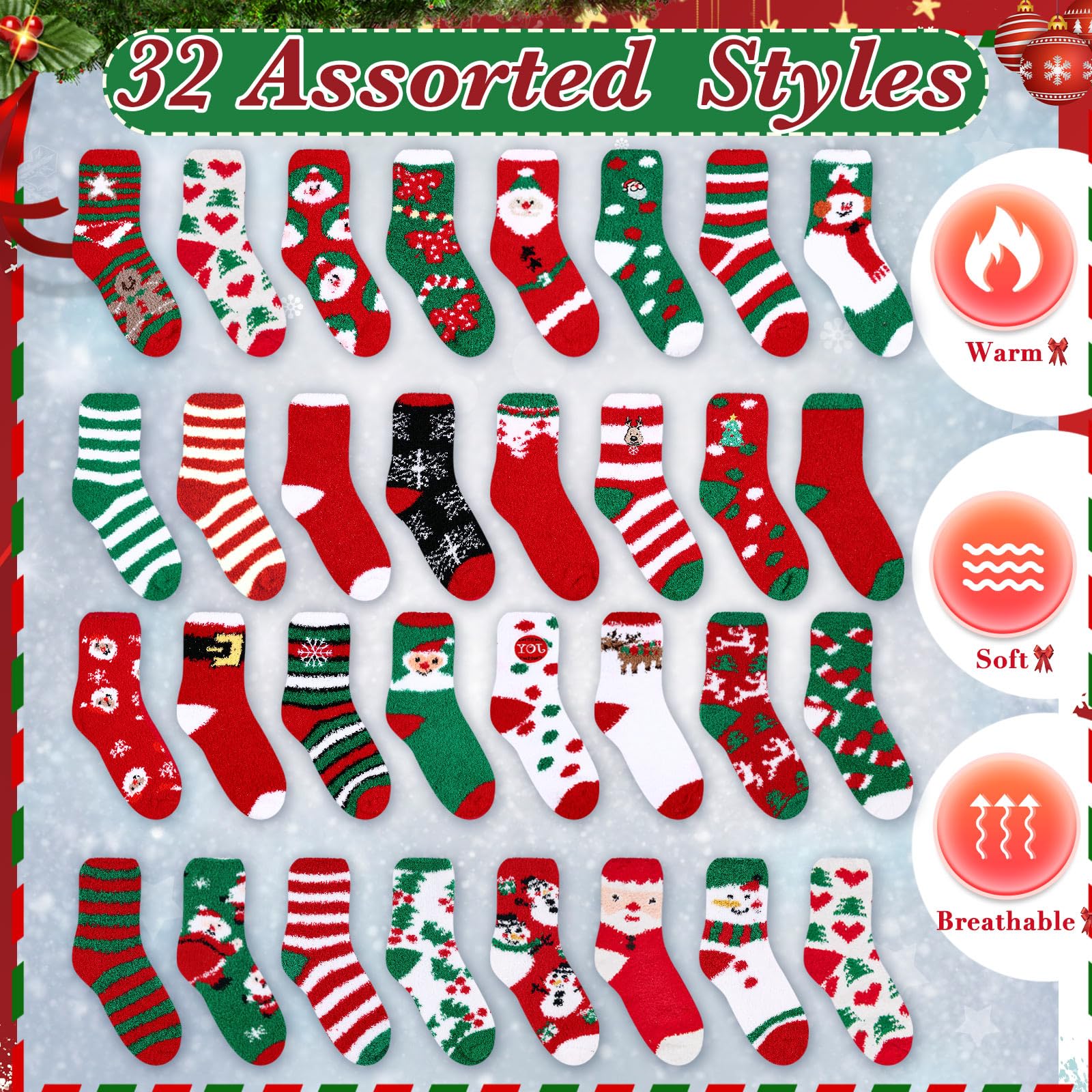 100 Pairs Bulk Fuzzy Socks for Women - Cozy Plush Winter Warm Socks, Christmas Stocking Stuffers & Holiday Gifts - Perfect for Gifting, Party Favors, and Seasonal Decorations