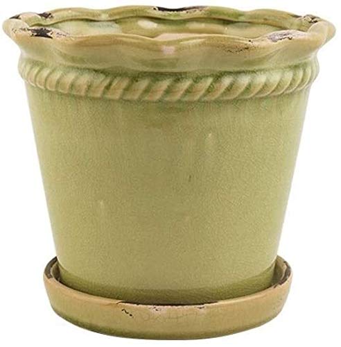 Nordic Retro Ceramic Flower Pot with Tray - Green Home Decor for Succulents, Cactus & Plants - Perfect for Living Room, Office & Garden Micro Landscape Design