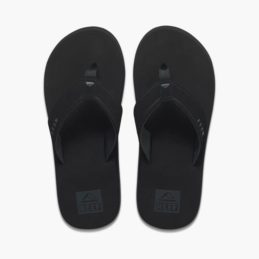 Reef Layback All Black Men's Sandals - Comfortable Beach & Outdoor Flip Flops for Summer Walking, Travel, and Casual Wear
