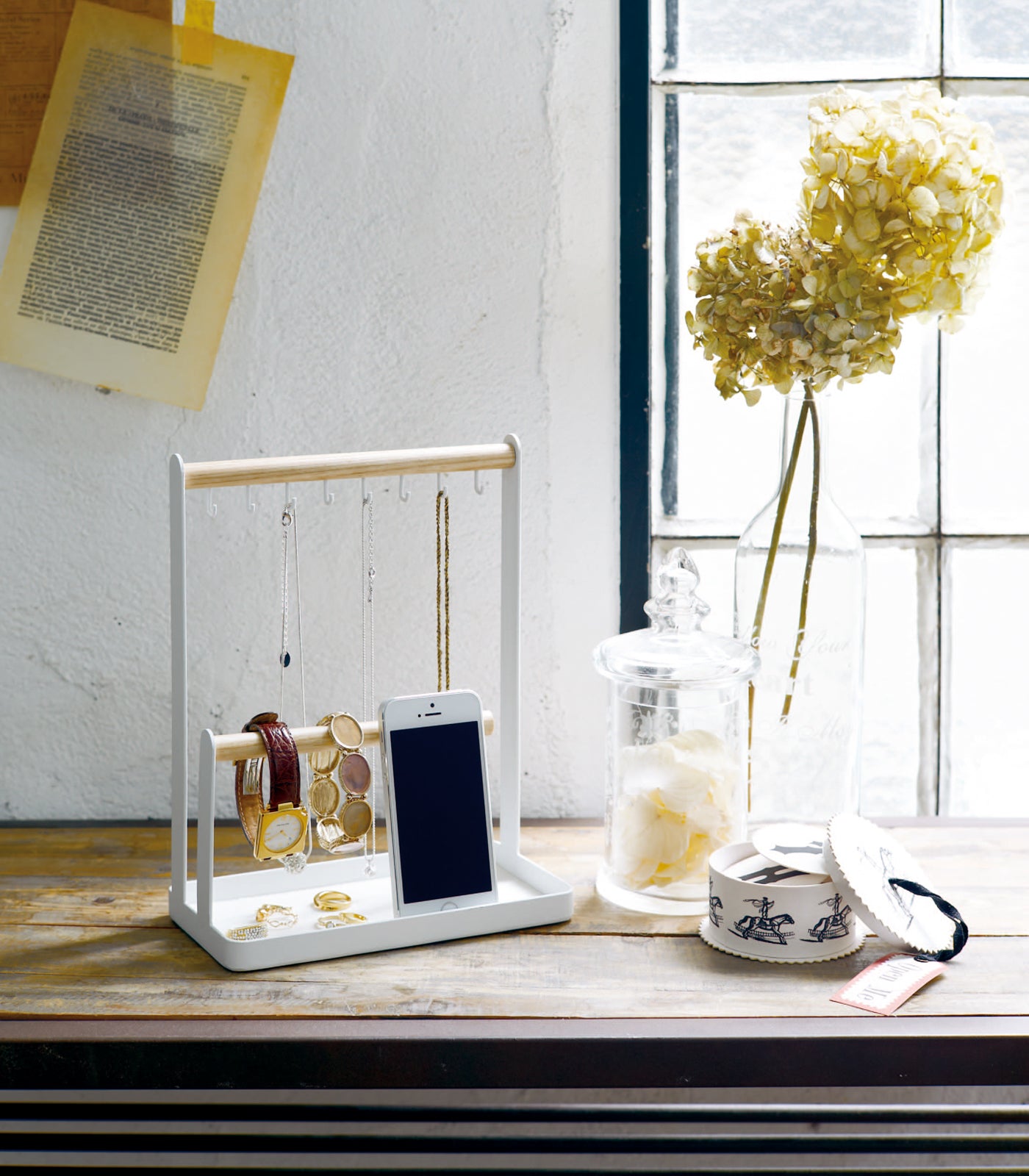 Elegant Jewelry & Accessory Display Stand - Steel & Wood Design for Boutique, Retail & Home Decor