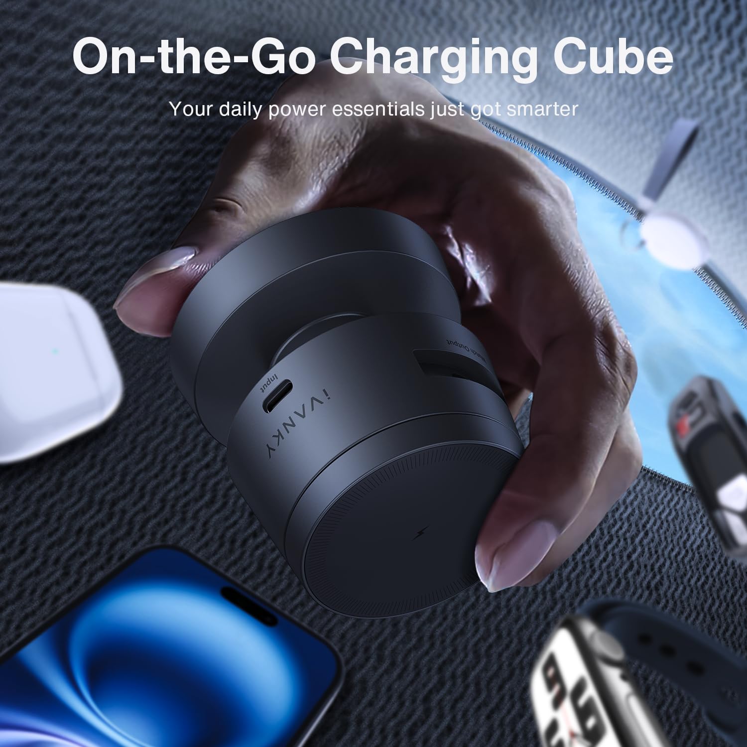 iVANKY 4-in-1 Wireless Charging Station for iPhone 16 Pro Max - MagSafe Magnetic Charger with 22.5W Fast Charging, Mushroom Night Light, Stand for Apple Watch Ultra & AirPods - Perfect for Bedside, Office & Travel