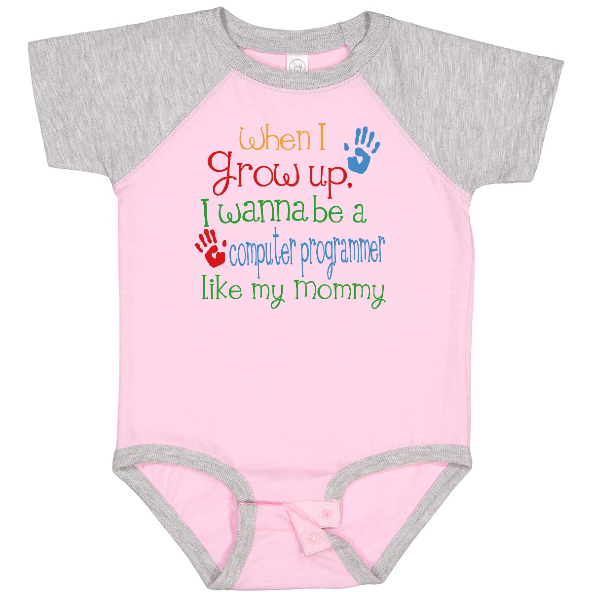 Inktastic Cute Computer Programmer Like Mommy Baby Bodysuit - Soft Cotton Onesie for Infants & Toddlers - Perfect Gift for Tech-Savvy Parents & Coding Enthusiasts