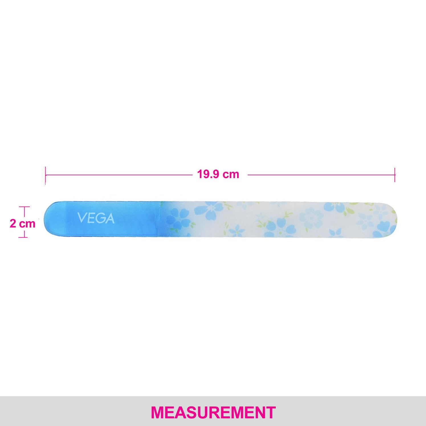 Premium Vega Crystal Glass Nail File - Blue 35g for Professional Manicure & Pedicure | Durable Nail Care Tool for Home, Salon & Travel Use