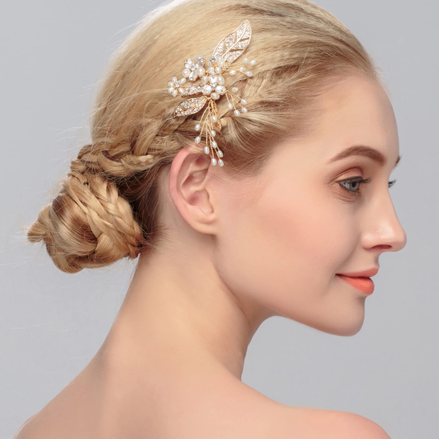 3pcs Handmade Pearl Flower Wedding Hair Combs - Bridal Hair Clips for Bride, Side Hair Accessories - Perfect for Weddings, Prom, Parties & Special Occasions