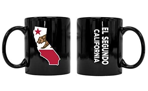 R&R Imports Black Ceramic Souvenir Coffee Mug - El Segundo California Travel Gift - Perfect for Home, Office & Coffee Lovers