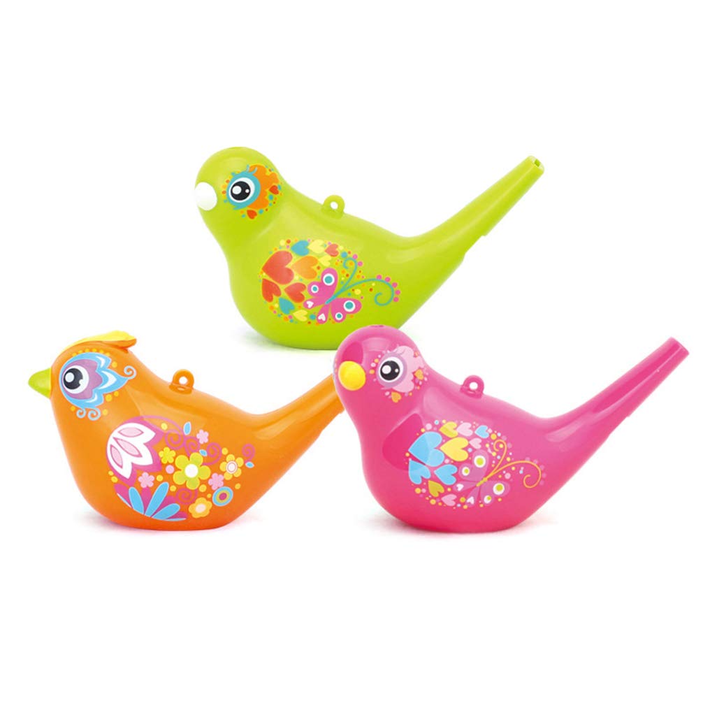 NUOBESTY 3PCS Colorful Painted Bird Whistles - Creative Water Bird Shaped Musical Toys for Bath Time Fun, Kids Outdoor Play & Party Favors (Random Colors)