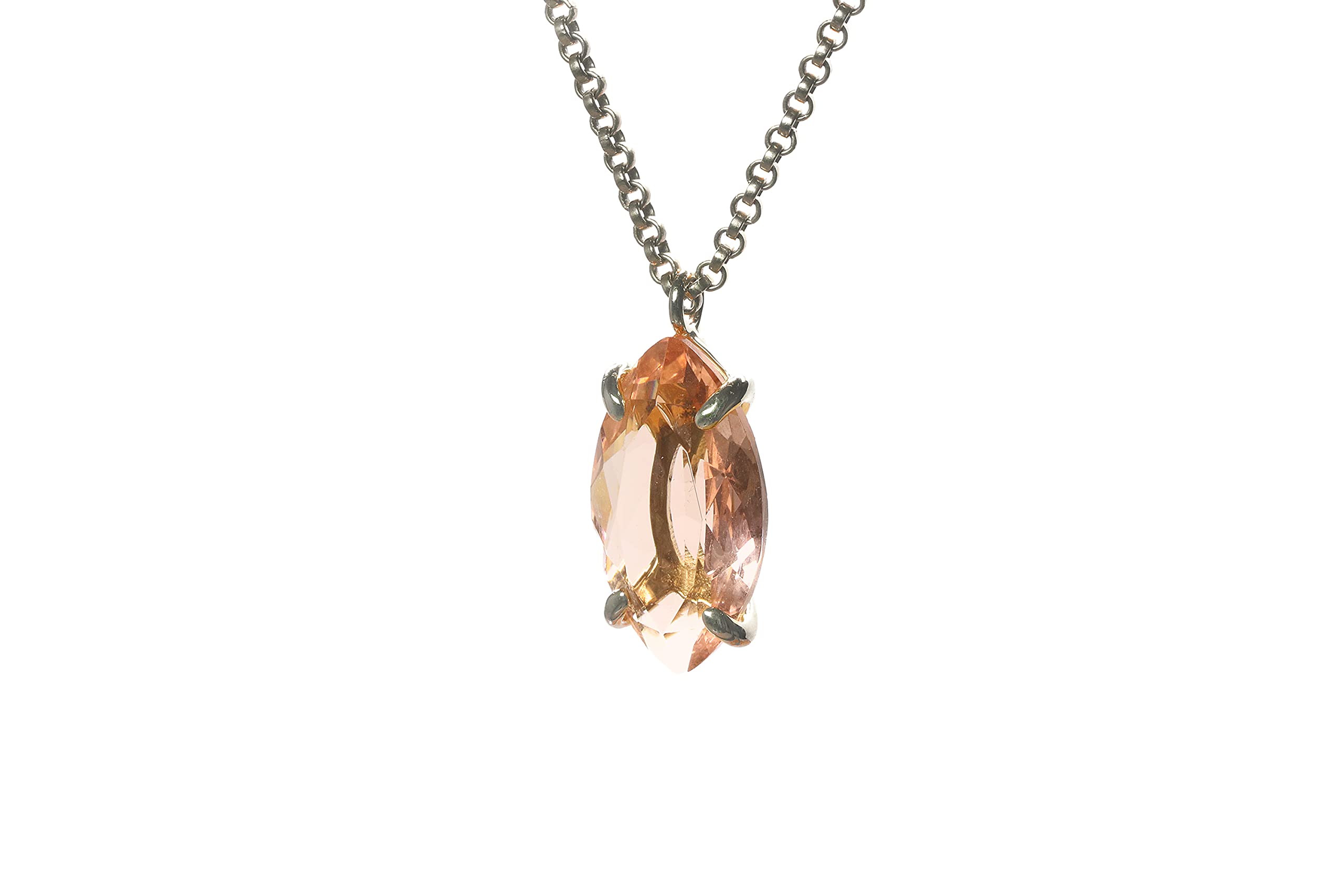Handmade Morganite Anemone Necklace for Women - Elegant Marquise Cut Gemstone Jewelry - Perfect for Everyday Wear, Bridal Accessories & Special Occasions - Comes with Gift Box