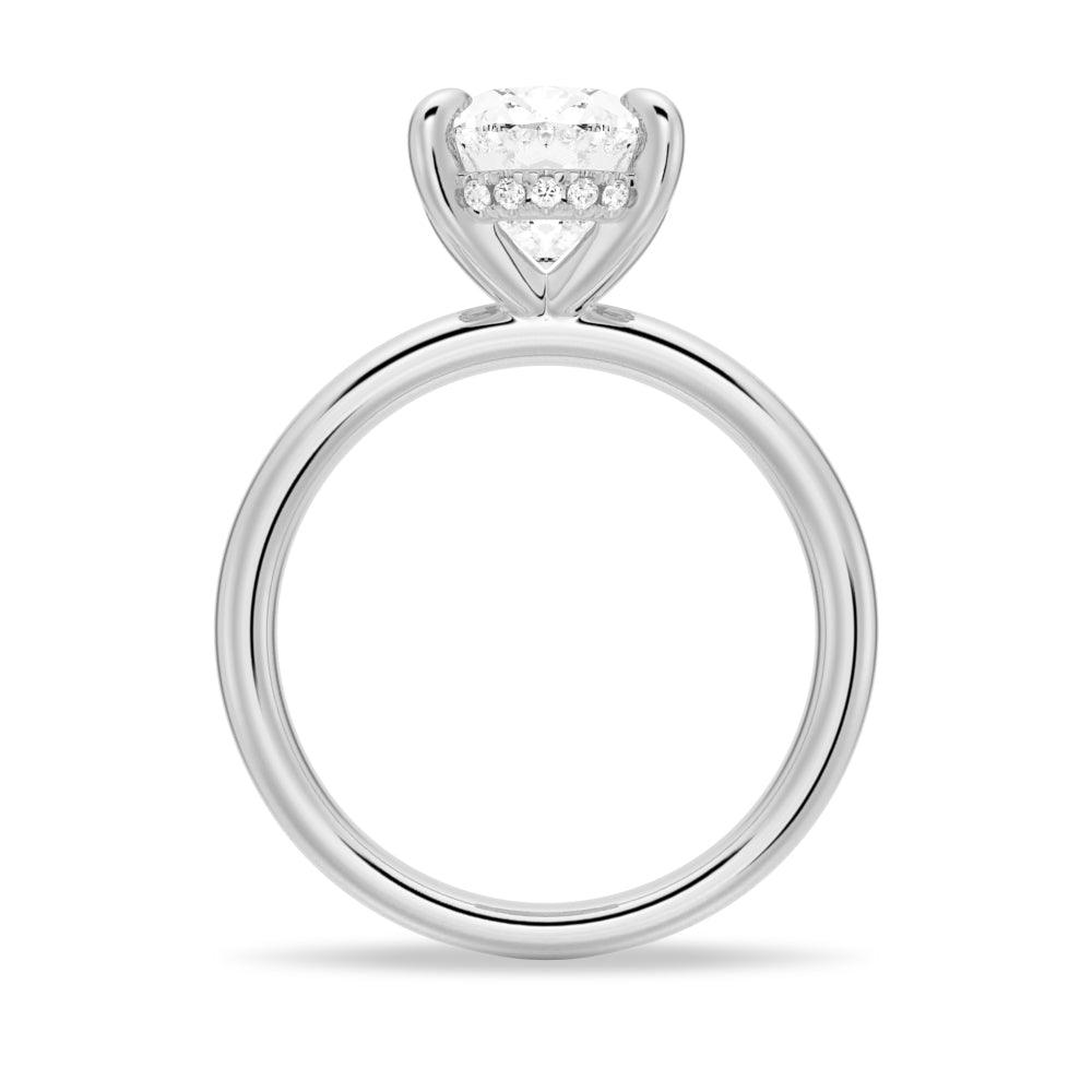 Solitaire Hidden Halo Oval Moissanite Engagement Ring Set with Matching Wedding Band for Women - Perfect for Proposals, Anniversaries & Bridal Jewelry