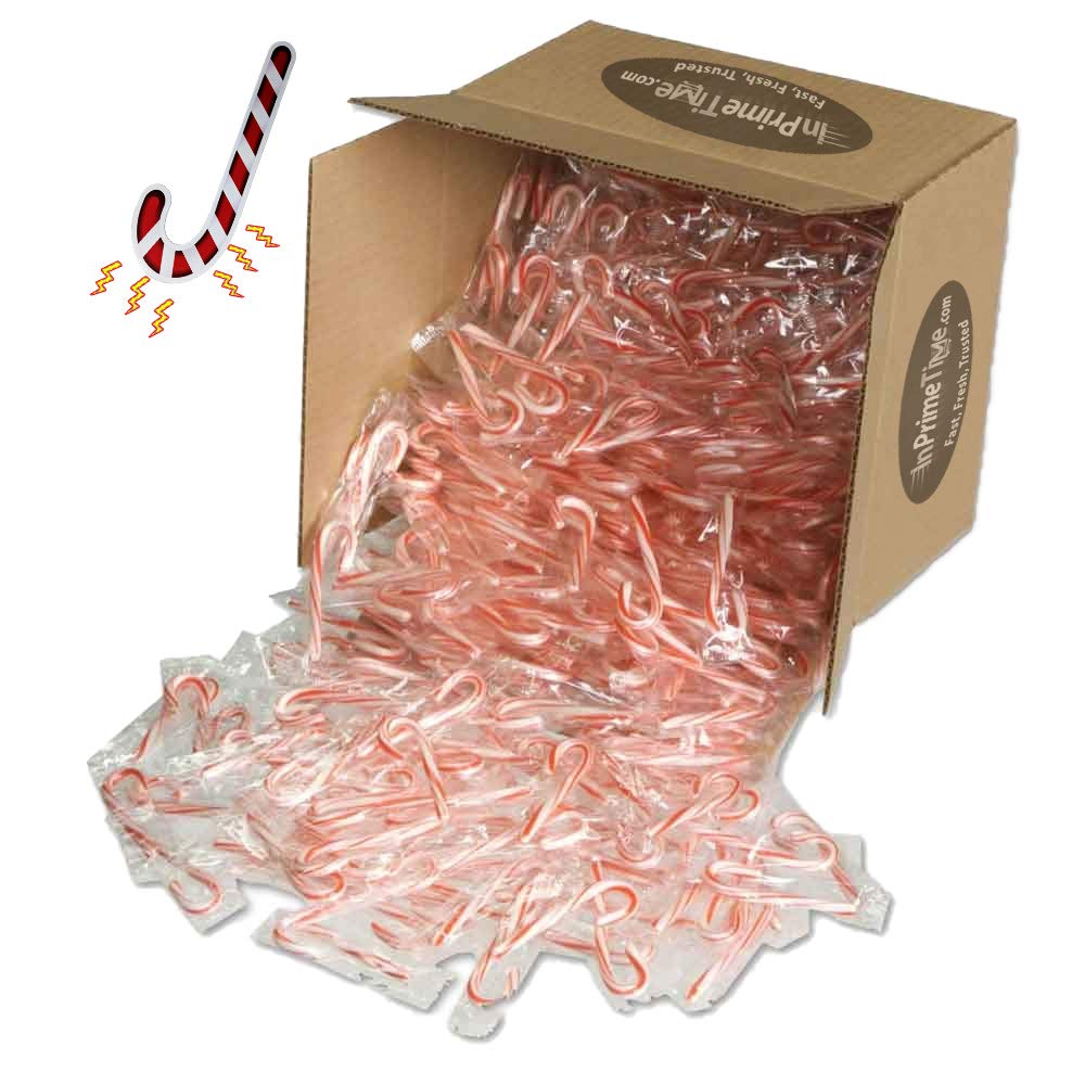 Bobs Red & White Mini Peppermint Candy Canes - Bulk Pack of 1000+ Holiday Candy Canes with Free Candy Cane Magnet - Perfect for Christmas Stocking Stuffers, Party Favors & Holiday Decorations