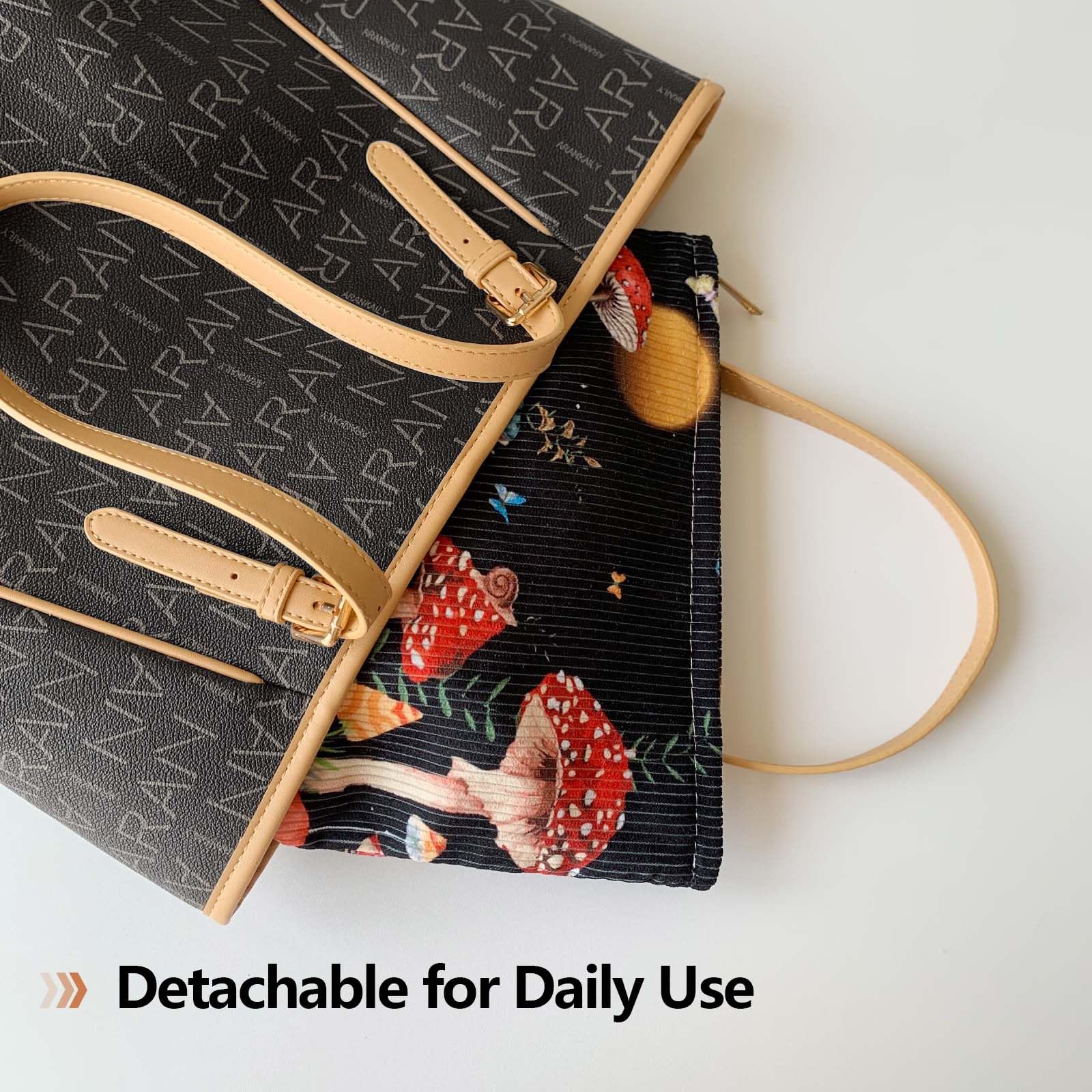 Cute Mushroom Makeup Bag with Zipper - Soft Cosmetic Pouch for Women | Halloween Christmas Gift & Travel Storage